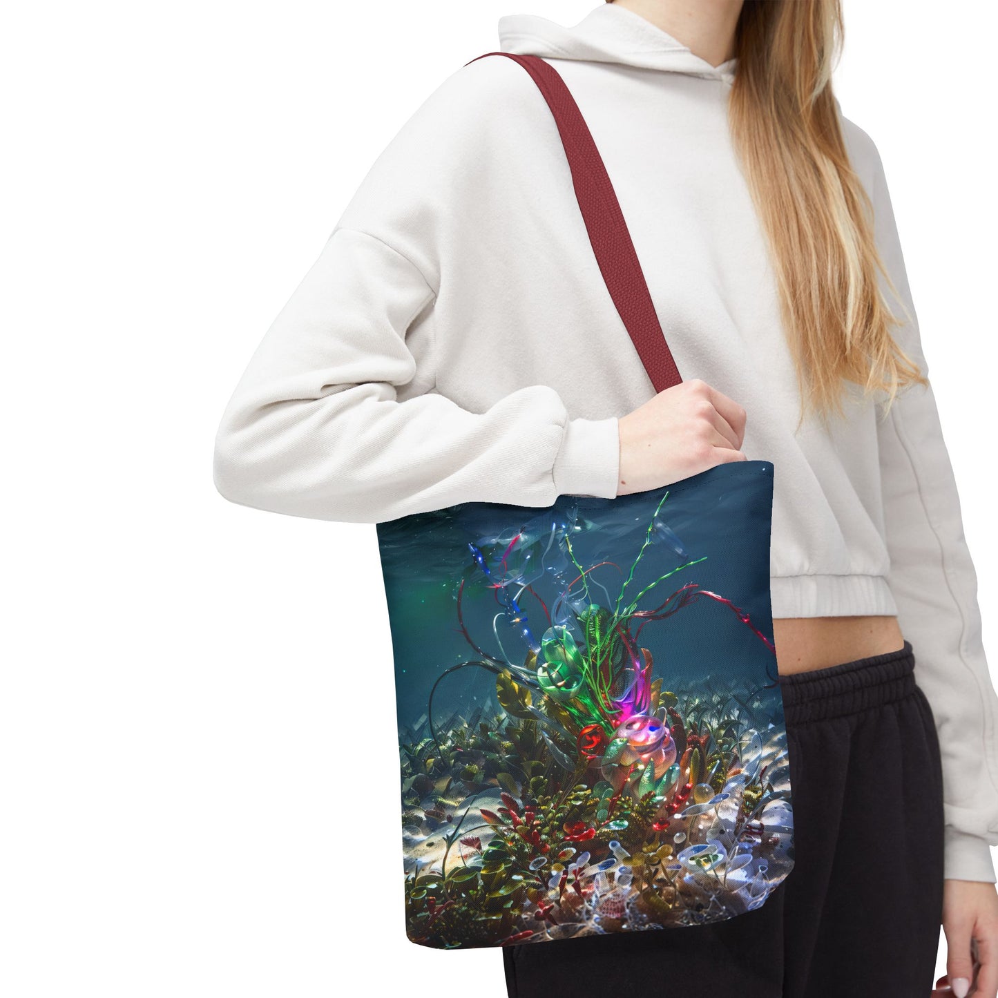 Vibrant Ocean-Inspired Tote Bag, Eco-Friendly Shopping Bag, Colorful Beach Tote, Art Tote, Perfect Gift for Ocean Lovers