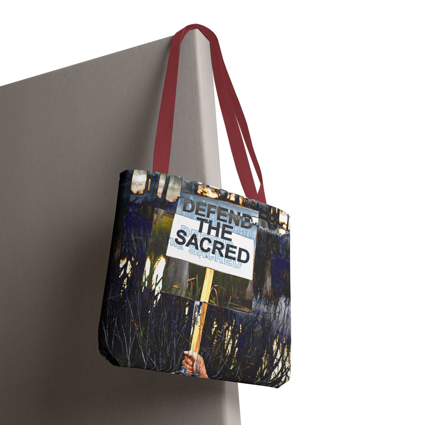 Defend the Sacred Tote Bag | Eco-Friendly Shopping Bag, Statement Bag, Gift for Activists, Inspirational Art, Reusable Canvas Bag