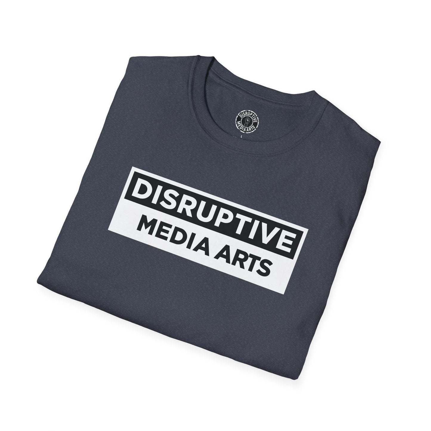 T-Shirt "Hands Off The Arts" Disruptive Media Arts™ Logo Tee – Signal Gear™ Core Uniform [Front + Back Print] Softstyle, Unisex Tee
