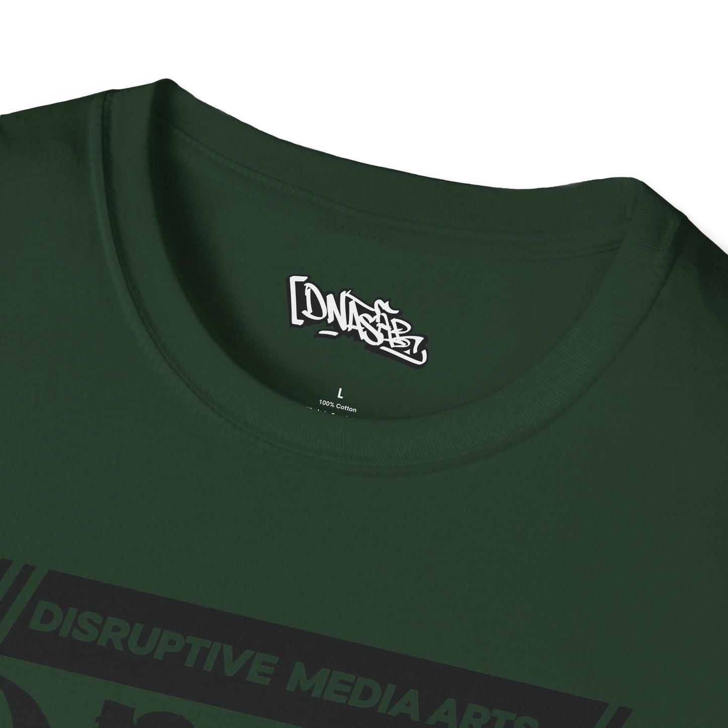 T-Shirt, Disruptive Media Arts™ Logo Tee – Signal Gear™ Core Uniform [Front + Back Print] Unisex Softstyle Graphic Tee, Streetwear, Casual Wear, Gift for Creatives, Cool Art Apparel