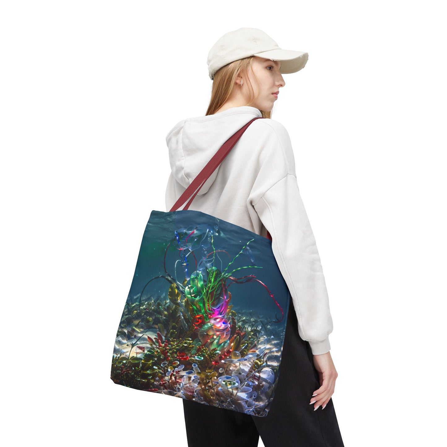 Vibrant Ocean-Inspired Tote Bag, Eco-Friendly Shopping Bag, Colorful Beach Tote, Art Tote, Perfect Gift for Ocean Lovers