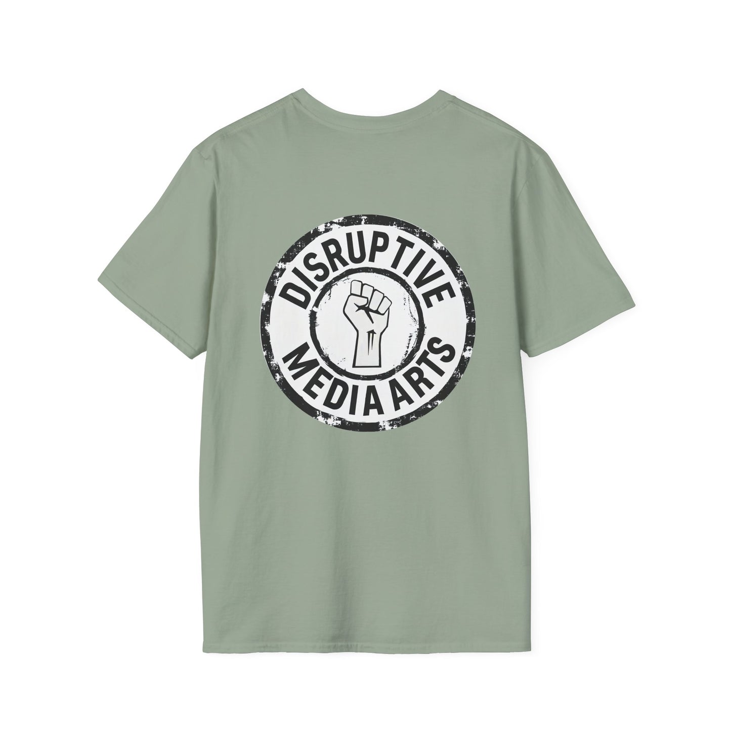 T-Shirt, Disruptive Media Arts™ Logo Tee – Signal Gear™ Core Uniform [Front + Back Print] Unisex Softstyle Graphic Tee, Streetwear, Casual Wear, Gift for Creatives, Cool Art Apparel