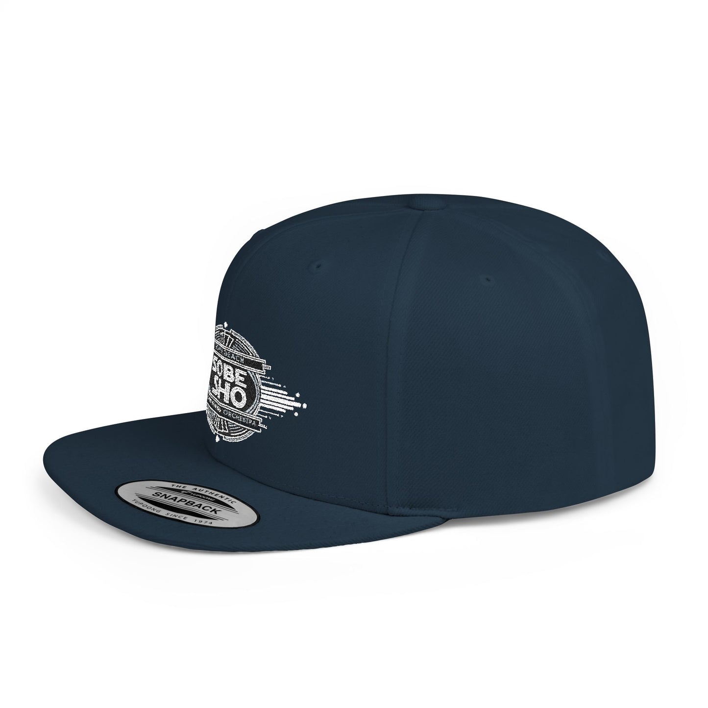 Flat Bill Snapback Hat — Distressed 'Sobe Sho' Badge Logo Cap
