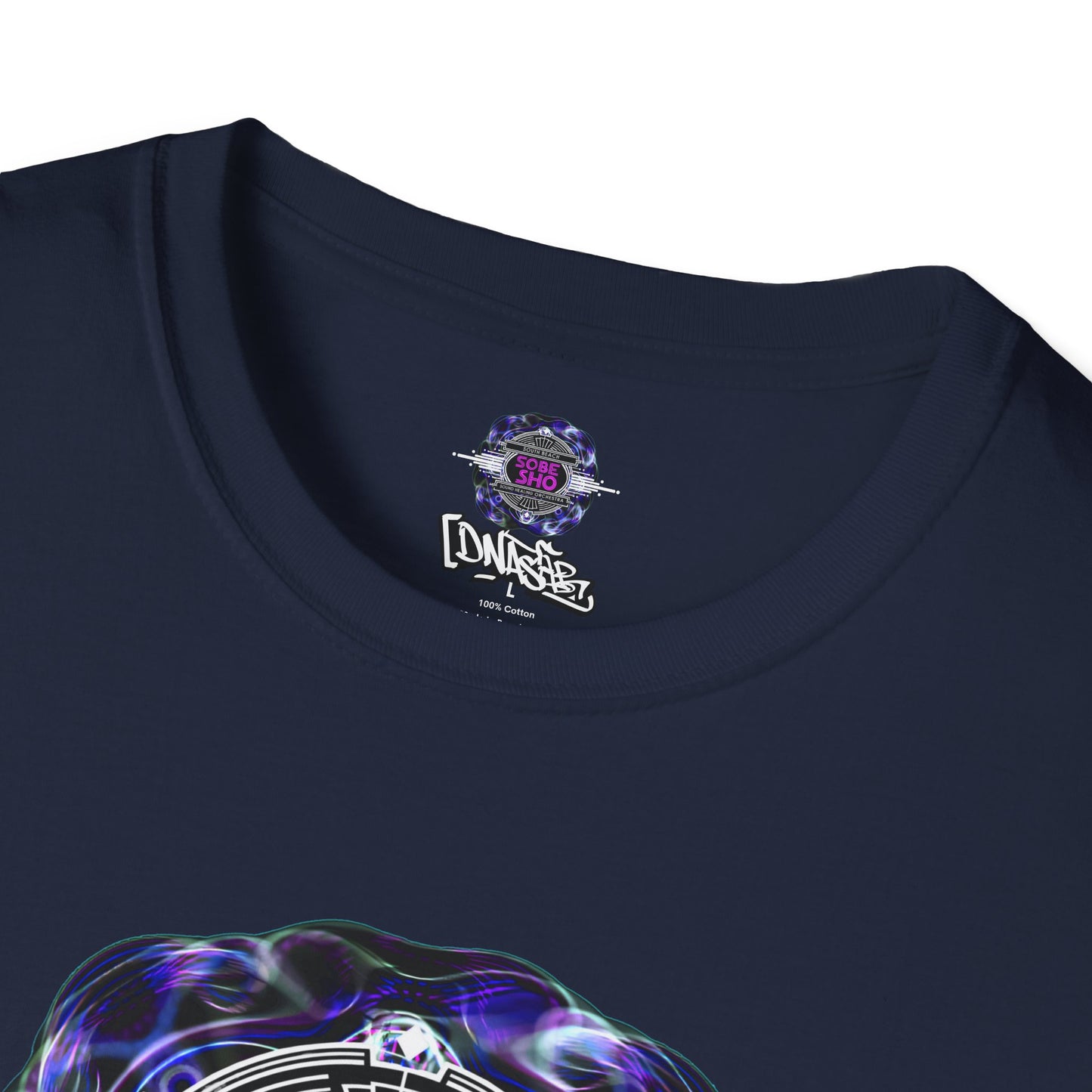 Retro Resonance Unisex Softstyle T-Shirt, Cosmic Vibe Graphic Tee for Soundhealing, Yoga, Mediation, Festivals, Music Lovers Tee