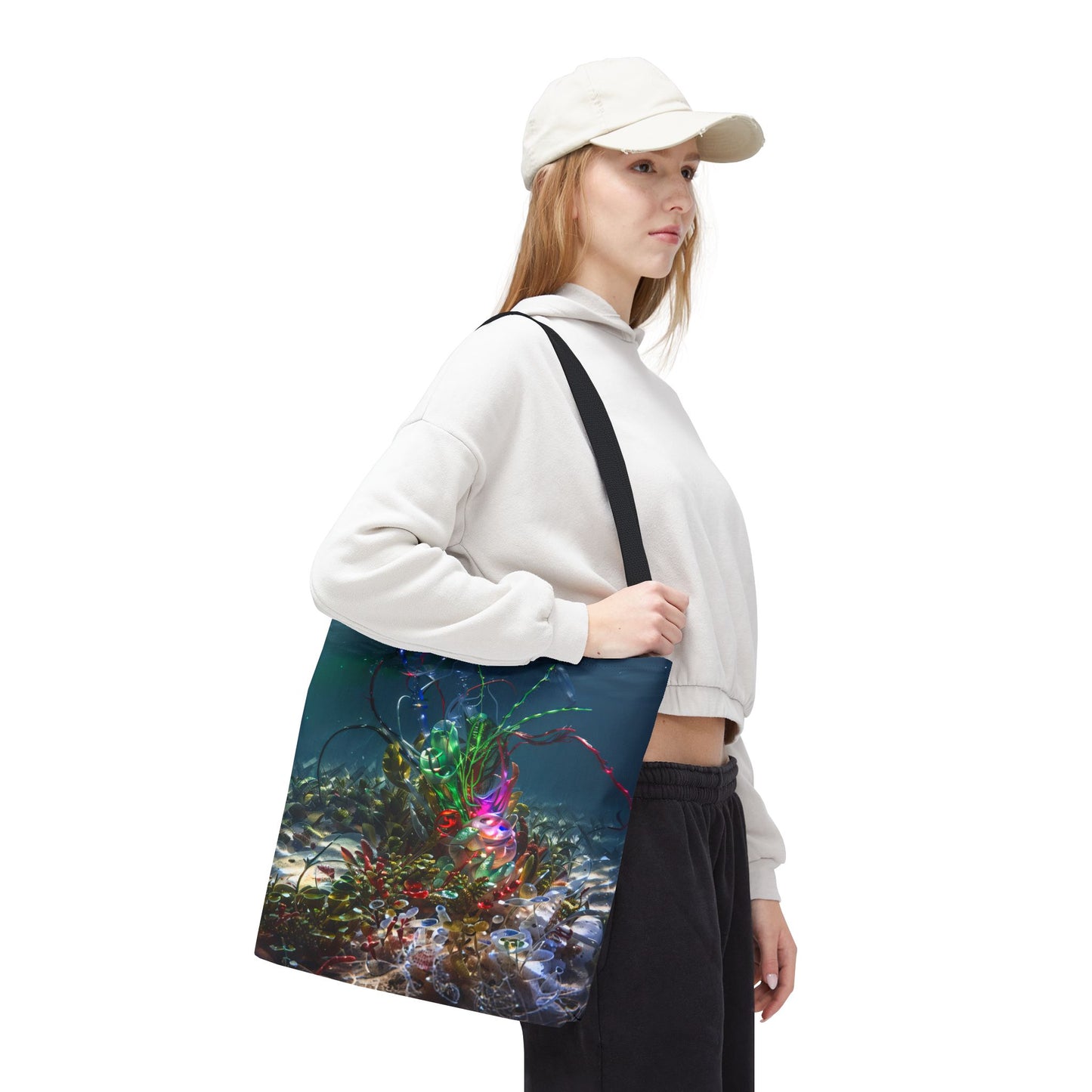 Vibrant Ocean-Inspired Tote Bag, Eco-Friendly Shopping Bag, Colorful Beach Tote, Art Tote, Perfect Gift for Ocean Lovers