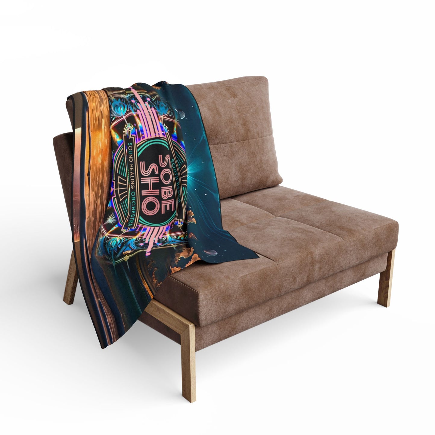 “Rest in Resonance” Arctic Fleece Blanket, collection from South Beach Sound Healing Orchestra x [dNASAb], Warm Decorative Throw, Ideal Gift for Sound healing sessions, guided meditations, breathwork, yoga