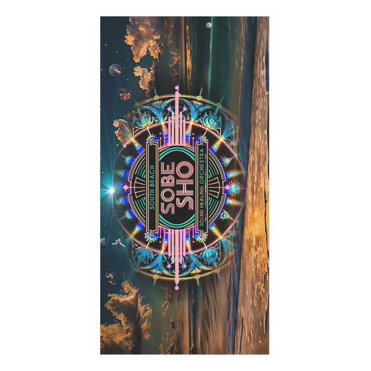 “Waveform Wrap” Vibrant Beach Towel -limited-edition South Beach Sound Healing Orchestra x [dNASAb] series, Colorful Beach Accessory for Ocean lovers, mindful movers, beach dreamers, sound bath travelers