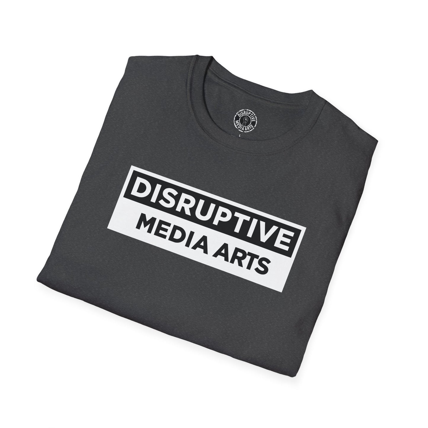 T-Shirt "Hands Off The Arts" Disruptive Media Arts™ Logo Tee – Signal Gear™ Core Uniform [Front + Back Print] Softstyle, Unisex Tee