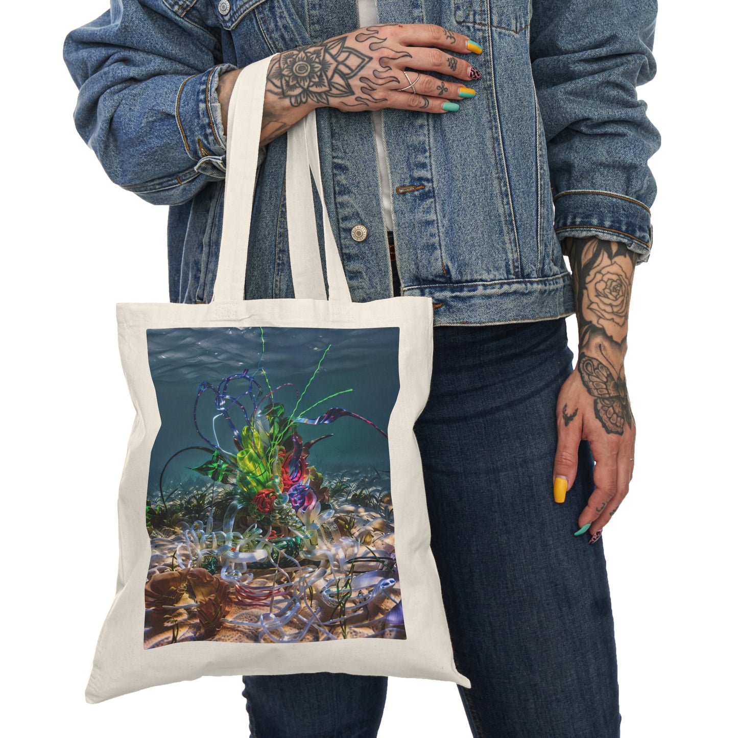 Nature-Inspired Tote Bag |“Faux Ecologies + Ocean Artivist logo” Tote – Signal Gear™ Utility Carrier Eco-Friendly Shopping Bag, Ocean Lovers, Reusable Grocery Bag, Beach Tote, Festival Accessory
