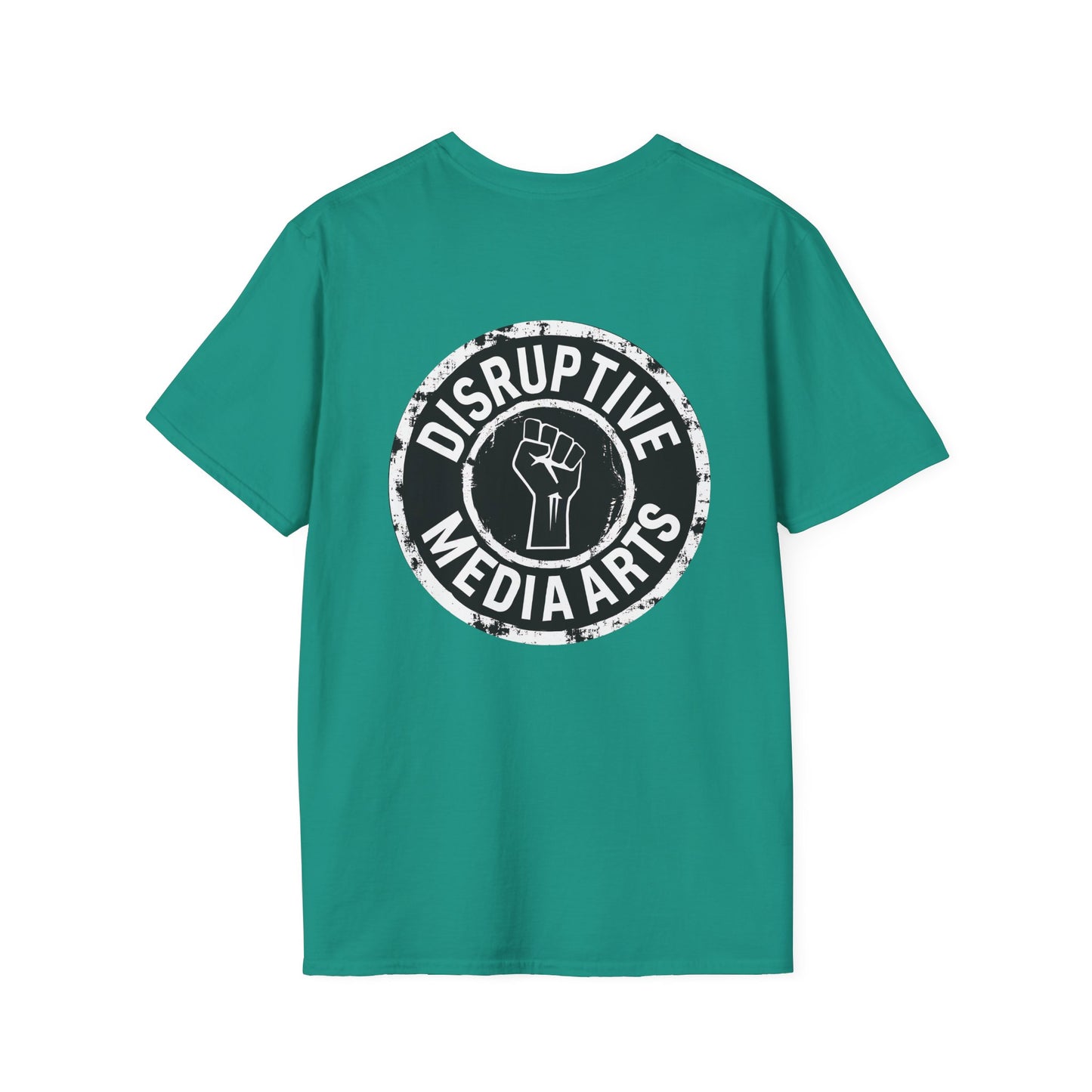 T-Shirt "Disruptive Media Arts" Logo Tee – Signal Gear Core Uniform [Front + Back Print]_Unisex Softstyle