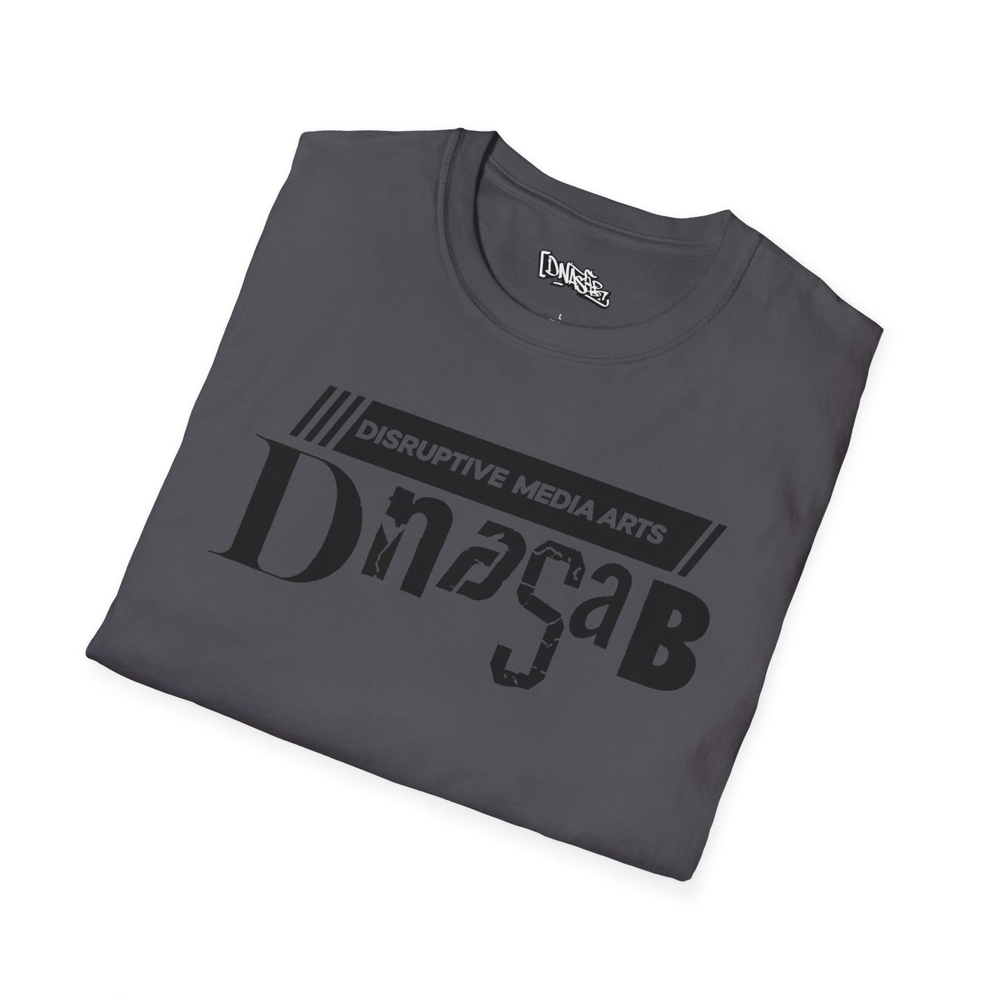 T-Shirt, Disruptive Media Arts™ Logo Tee – Signal Gear™ Core Uniform [Front + Back Print] Unisex Softstyle Graphic Tee, Streetwear, Casual Wear, Gift for Creatives, Cool Art Apparel