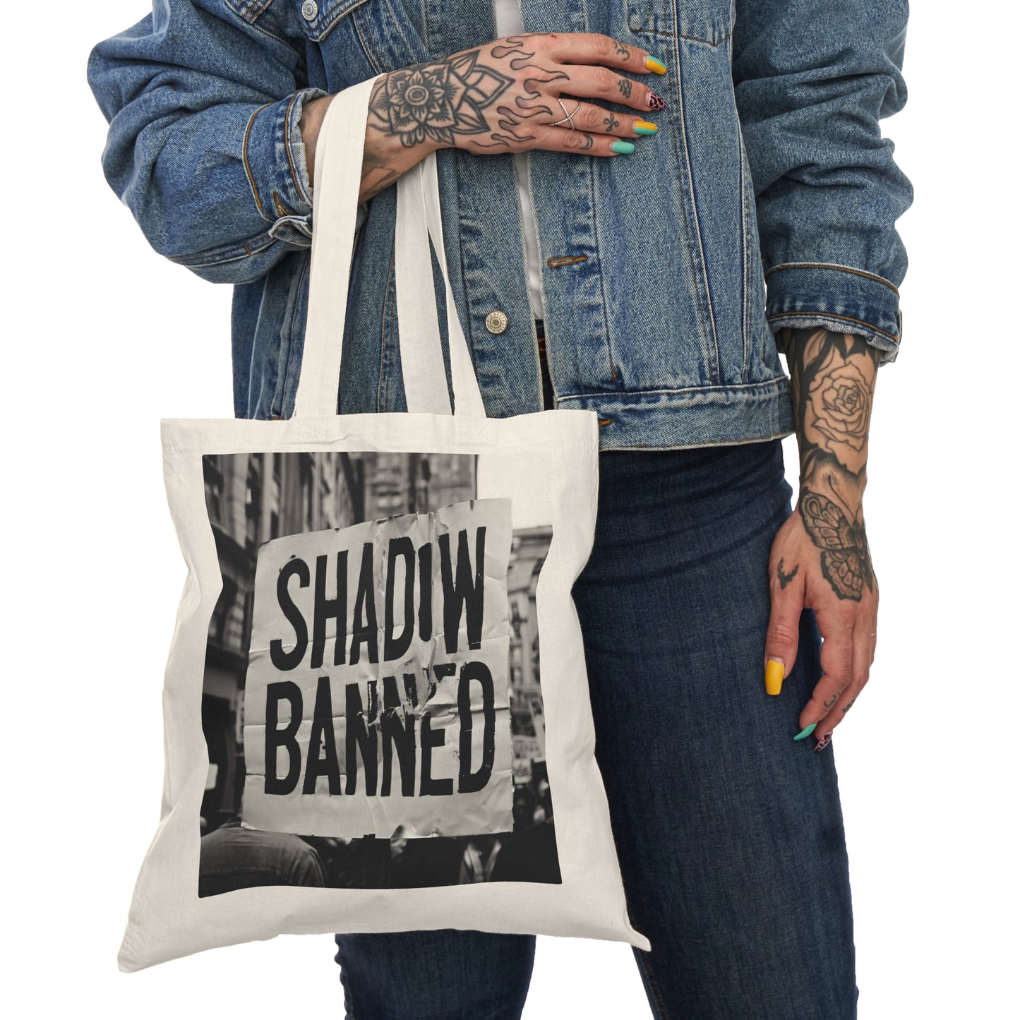 Natural Tote Bag “Shadow Banned” Tote – Signal Gear™ Utility Carrier