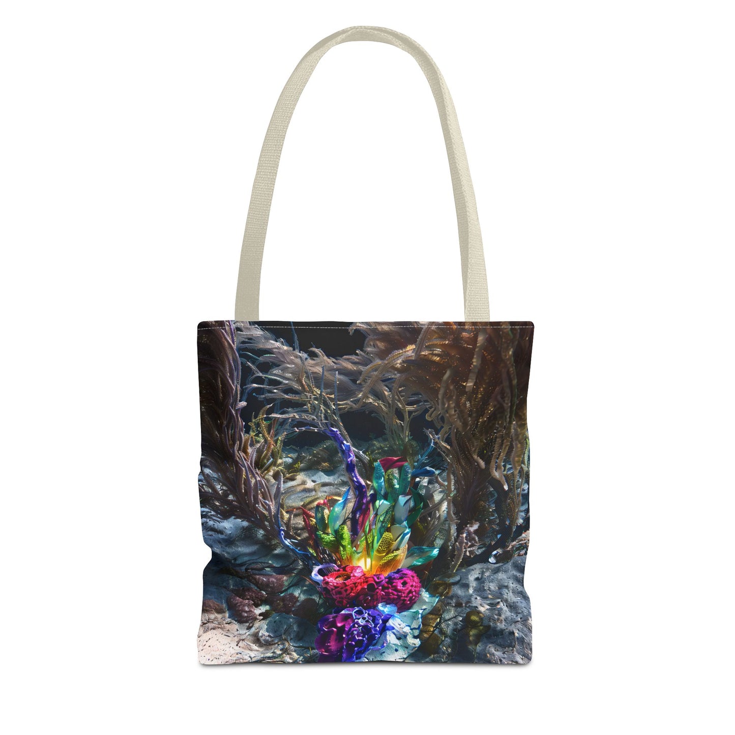 Vibrant Ocean Life Tote Bag,"Faux Ecologies +Ocean Artivism" Reusable Grocery Bag, Beach Tote, Eco-Friendly Bag, Summer Vibes, Gift for Ocean Lovers