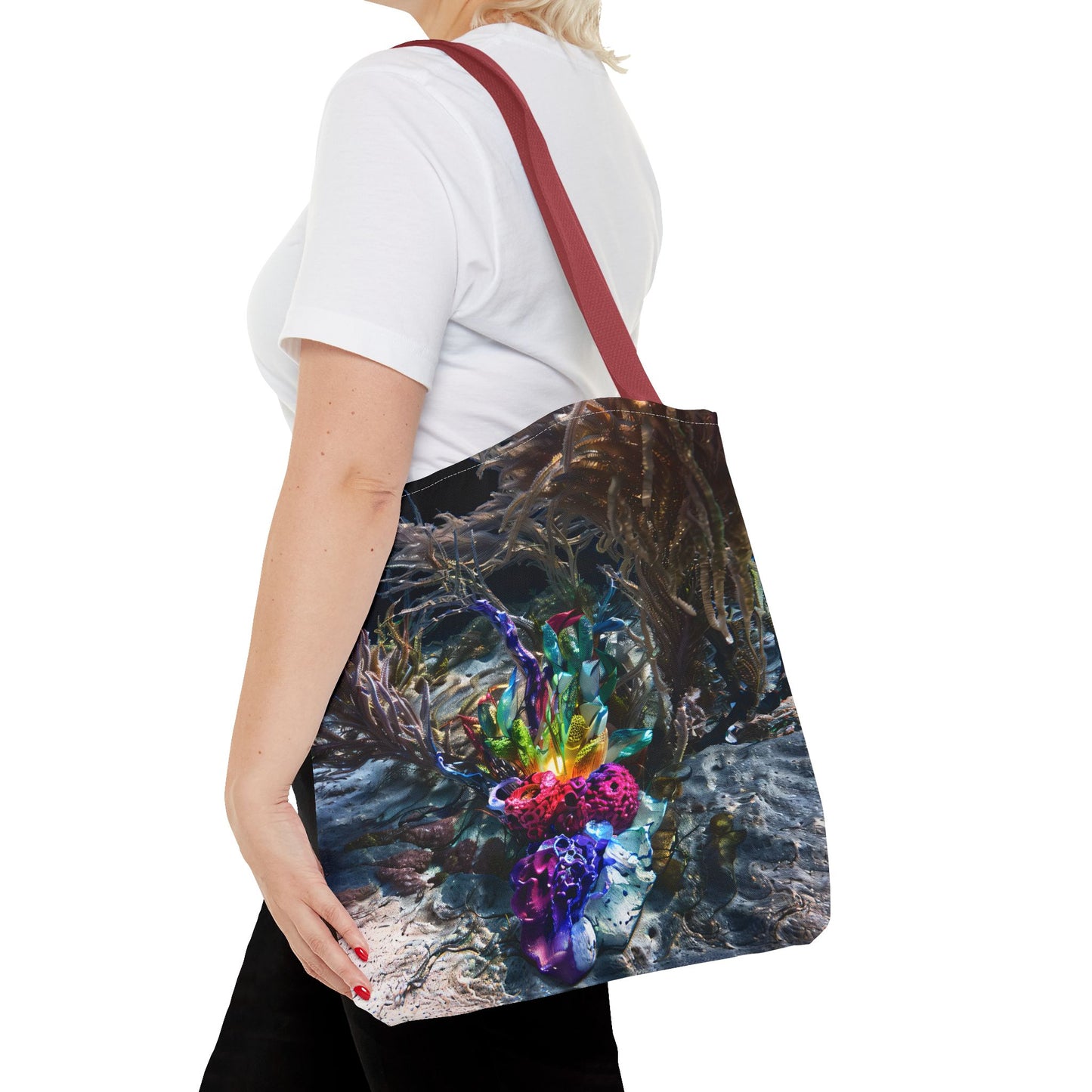 Vibrant Ocean Life Tote Bag,"Faux Ecologies +Ocean Artivism" Reusable Grocery Bag, Beach Tote, Eco-Friendly Bag, Summer Vibes, Gift for Ocean Lovers