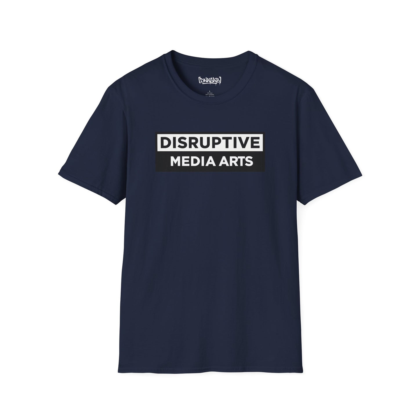 T-Shirt "Disruptive Media Arts" Logo Tee – Signal Gear Core Uniform [Front + Back Print]_Unisex Softstyle