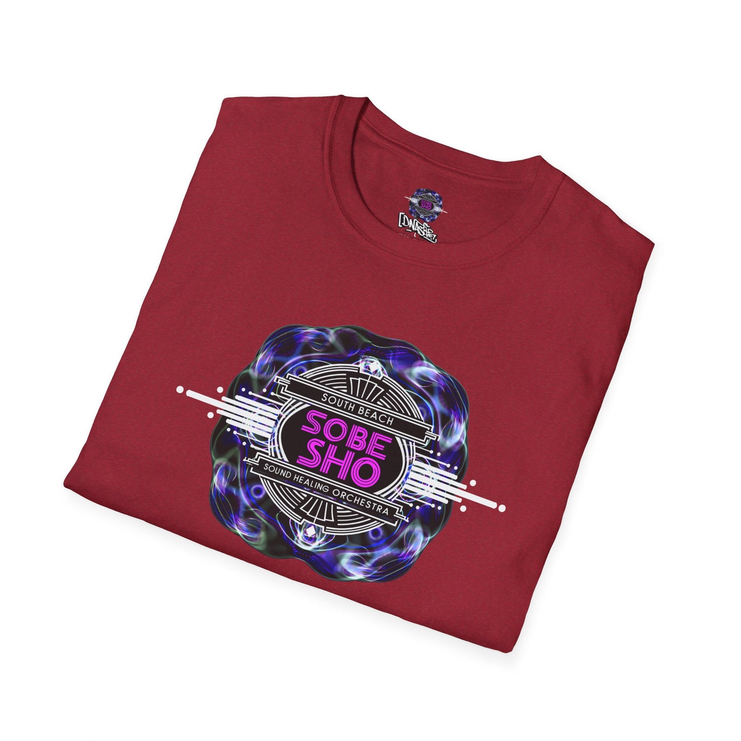 Retro Resonance Unisex Softstyle T-Shirt, Cosmic Vibe Graphic Tee for Soundhealing, Yoga, Mediation, Festivals, Music Lovers Tee