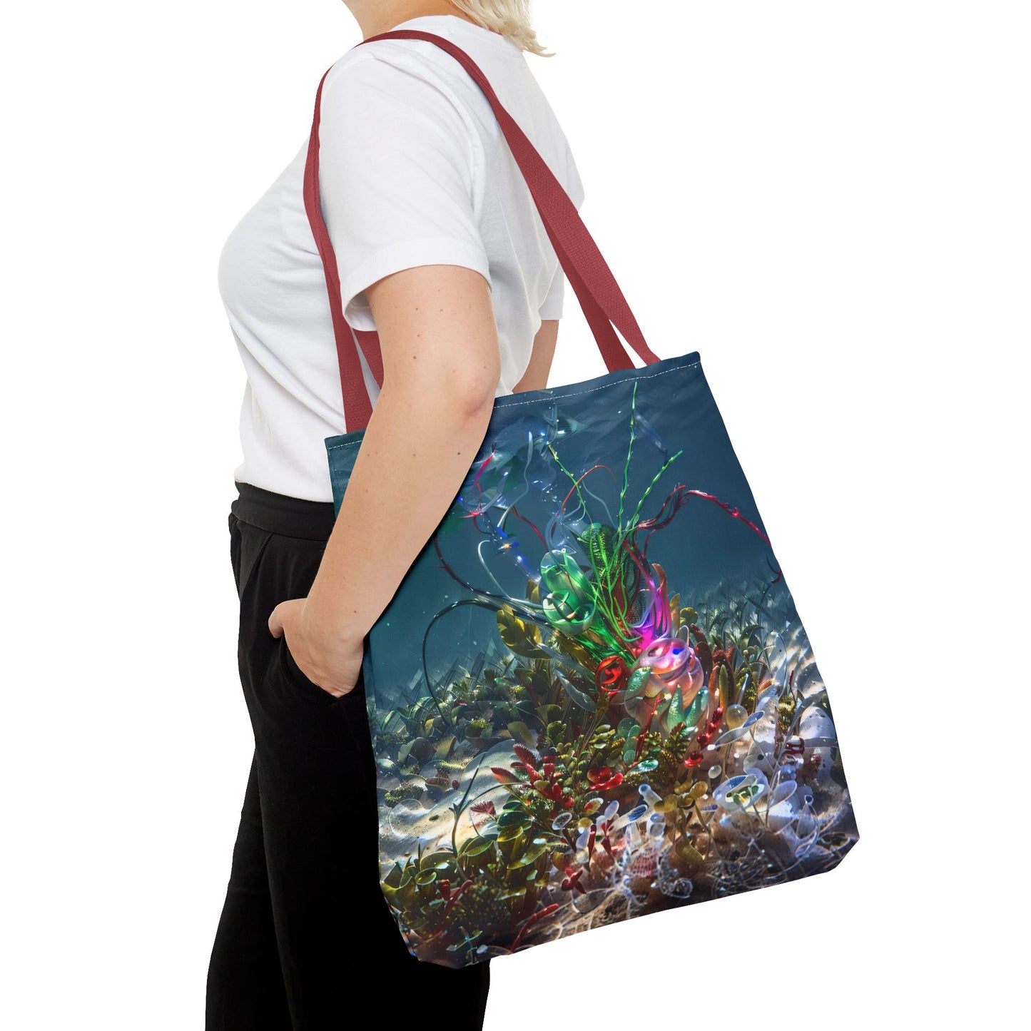 Vibrant Ocean-Inspired Tote Bag, Eco-Friendly Shopping Bag, Colorful Beach Tote, Art Tote, Perfect Gift for Ocean Lovers