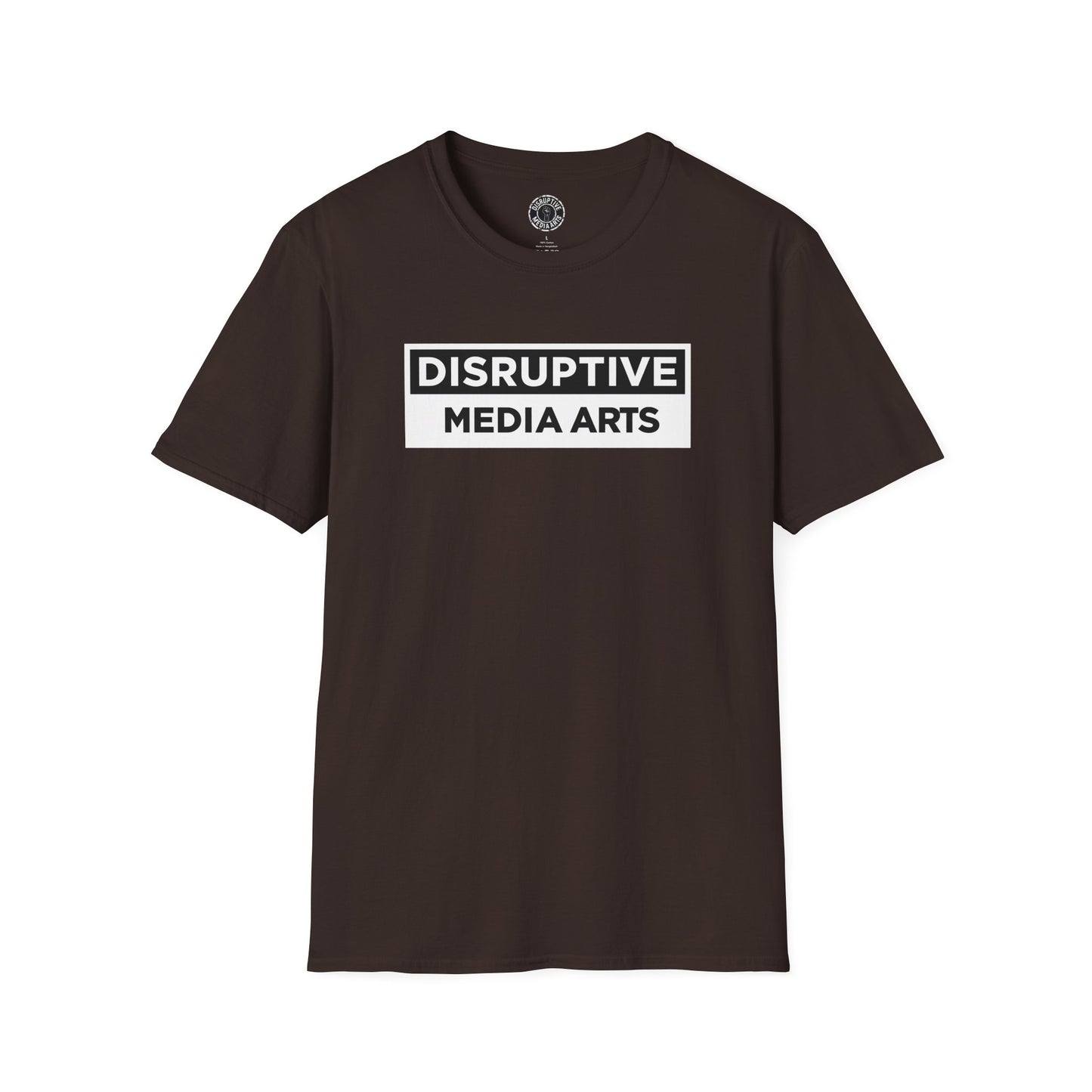 T-Shirt "Hands Off The Arts" Disruptive Media Arts™ Logo Tee – Signal Gear™ Core Uniform [Front + Back Print] Softstyle, Unisex Tee