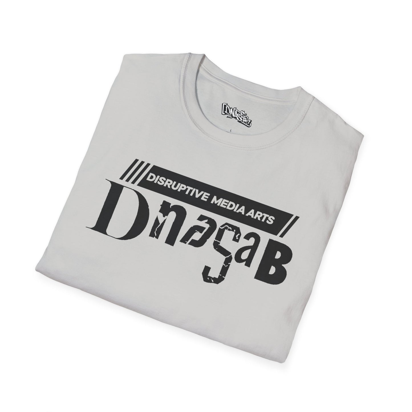 T-Shirt, Disruptive Media Arts™ Logo Tee – Signal Gear™ Core Uniform [Front + Back Print] Unisex Softstyle Graphic Tee, Streetwear, Casual Wear, Gift for Creatives, Cool Art Apparel