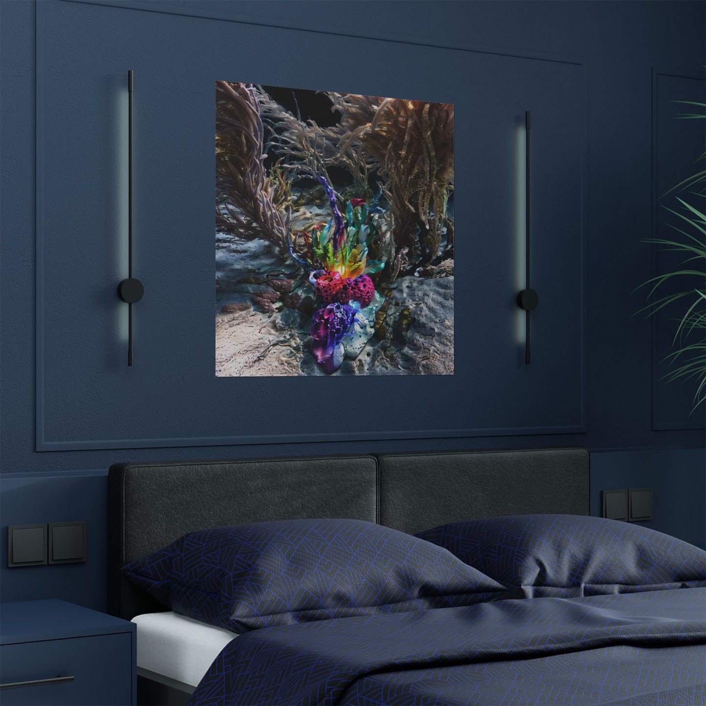 14_[dNASAb] “Faux Ecologies + Augmented Nature-verse #4A” (2024) – Satin Unframed Poster with Augmented Reality | AI-Trained Ocean Debris Artwork, Vibrant Satin Posters, Nature-Inspired Art Print