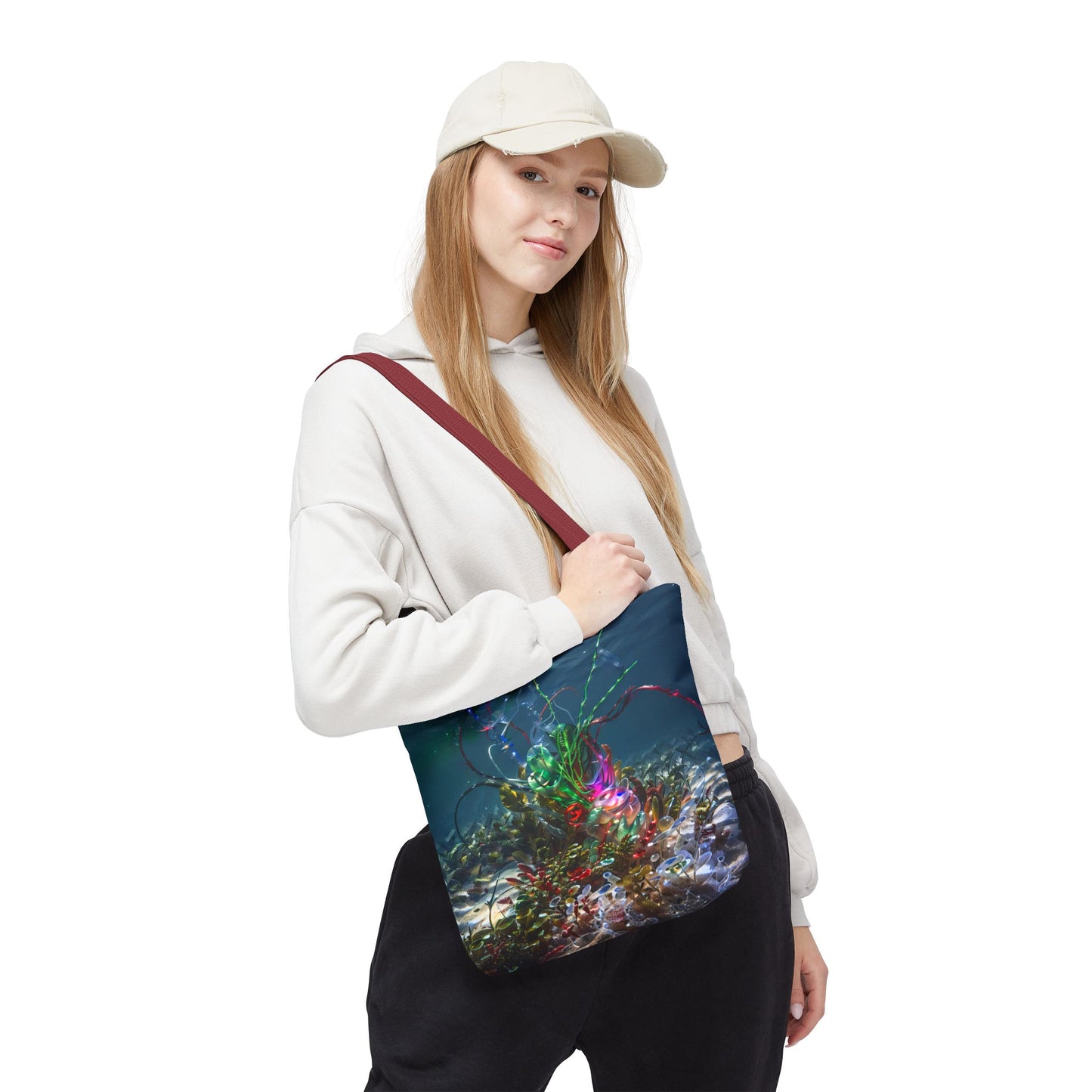 Vibrant Ocean-Inspired Tote Bag, Eco-Friendly Shopping Bag, Colorful Beach Tote, Art Tote, Perfect Gift for Ocean Lovers
