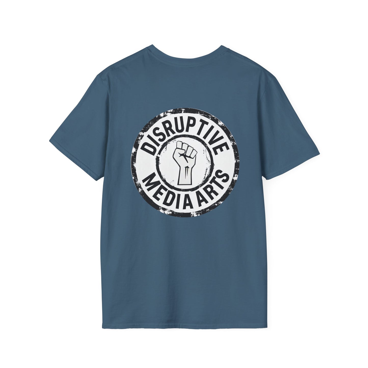 T-Shirt, Disruptive Media Arts™ Logo Tee – Signal Gear™ Core Uniform [Front + Back Print] Unisex Softstyle Graphic Tee, Streetwear, Casual Wear, Gift for Creatives, Cool Art Apparel