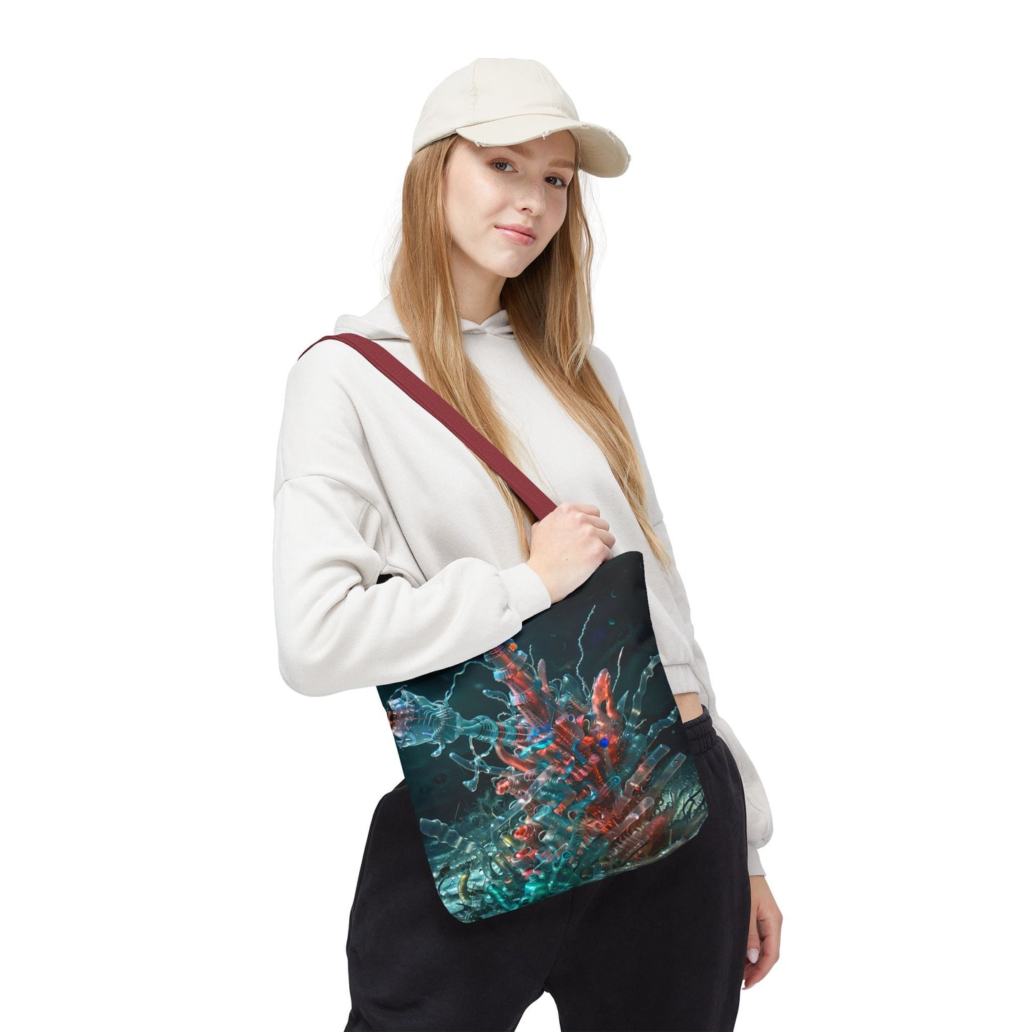 Vibrant Coral Reef Tote Bag, AOP, Beach Bag, Eco-Friendly, Gift for Ocean Lovers, Everyday Use, Art-Inspired