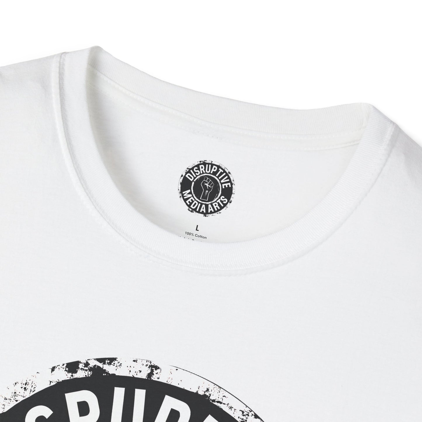 T-Shirt "Proudly ShadowBanned AF, Disruptive Media Arts" Logo Tee – Signal Gear™ Core Uniform [Front + Back Print] Unisex Softstyle Tee