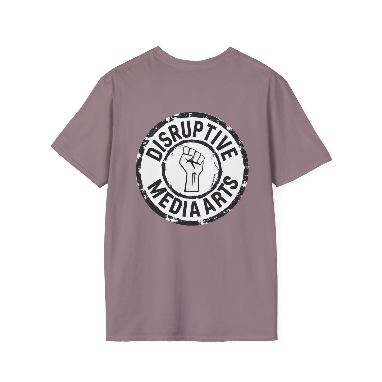 T-Shirt, Disruptive Media Arts™ Logo Tee – Signal Gear™ Core Uniform [Front + Back Print] Unisex Softstyle Graphic Tee, Streetwear, Casual Wear, Gift for Creatives, Cool Art Apparel