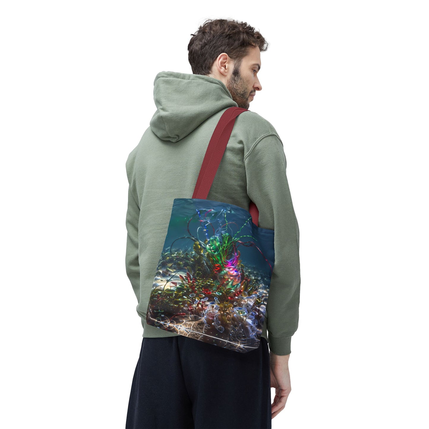 Vibrant Ocean-Inspired Tote Bag, Eco-Friendly Shopping Bag, Colorful Beach Tote, Art Tote, Perfect Gift for Ocean Lovers