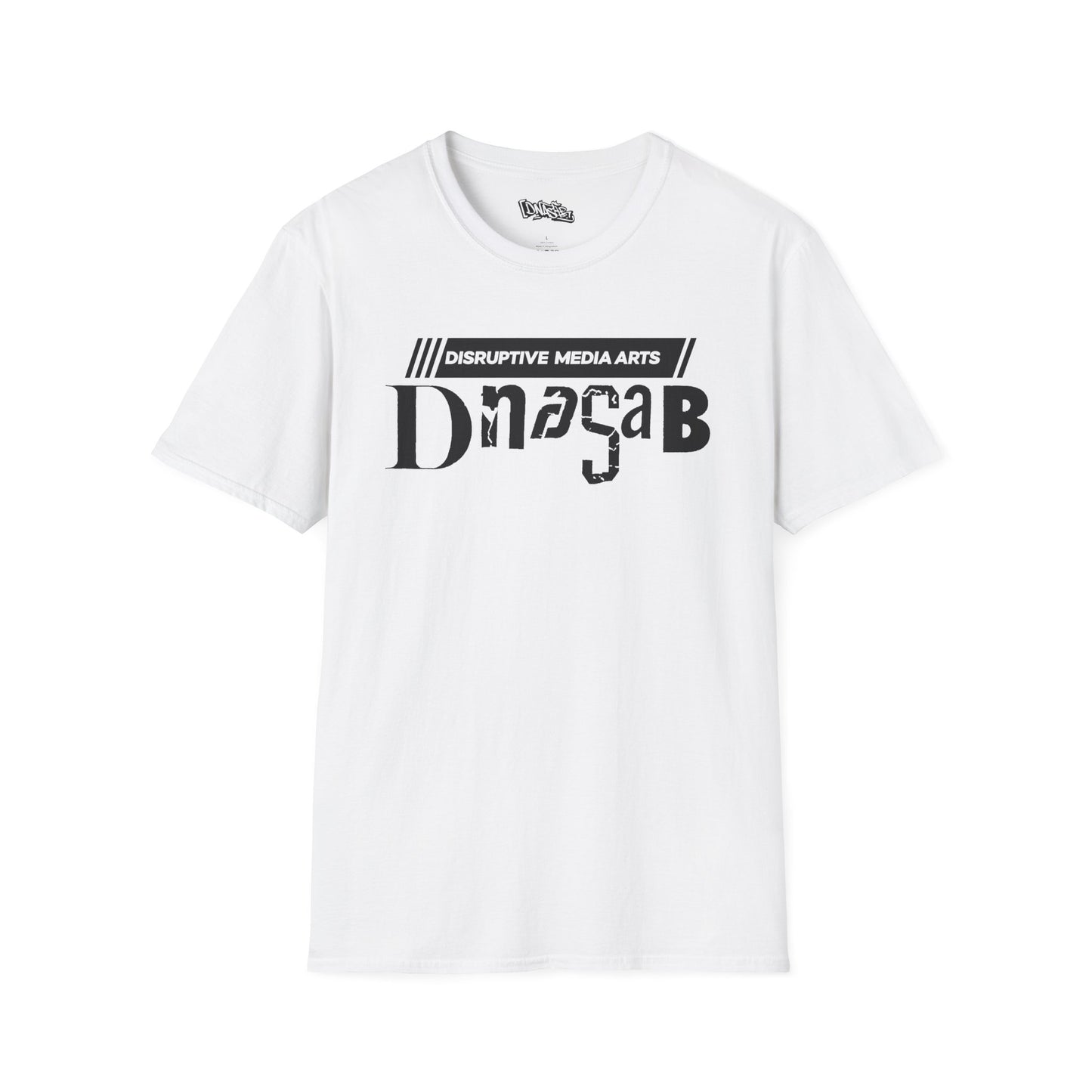T-Shirt, Disruptive Media Arts™ Logo Tee – Signal Gear™ Core Uniform [Front + Back Print] Unisex Softstyle Graphic Tee, Streetwear, Casual Wear, Gift for Creatives, Cool Art Apparel