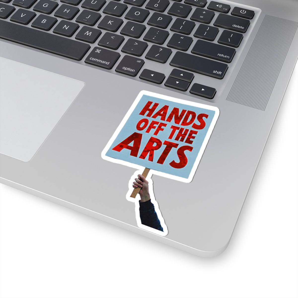 [dNASAb] Sticker, Hands Off the Arts Kiss-Cut Stickers - Creative Expression, Arts Advocacy, Laptop Decor, Protest Sign, Gift for Artists