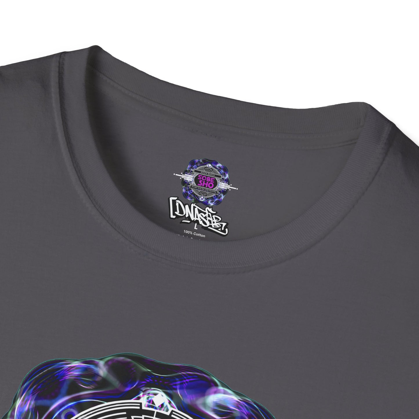 Retro Resonance Unisex Softstyle T-Shirt, Cosmic Vibe Graphic Tee for Soundhealing, Yoga, Mediation, Festivals, Music Lovers Tee