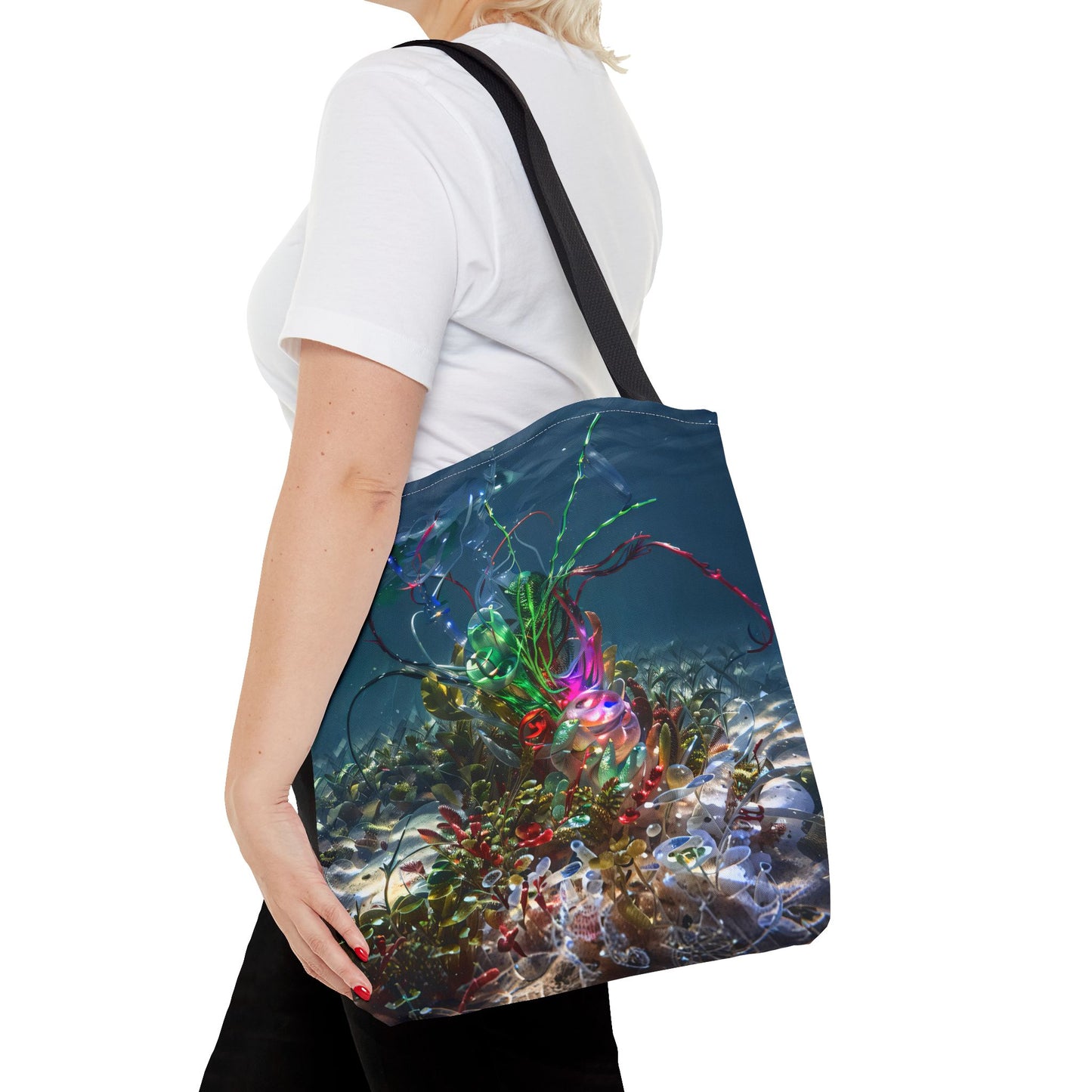 Vibrant Ocean-Inspired Tote Bag, Eco-Friendly Shopping Bag, Colorful Beach Tote, Art Tote, Perfect Gift for Ocean Lovers
