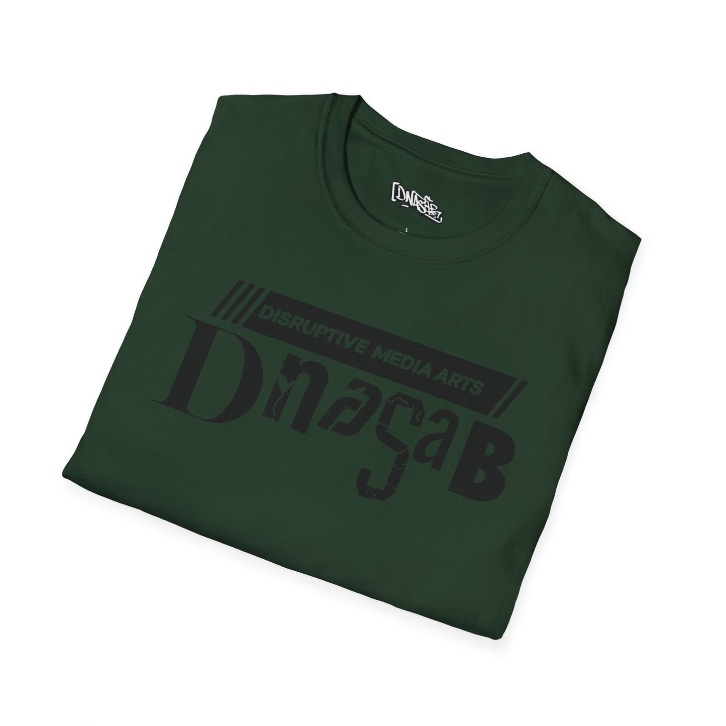T-Shirt, Disruptive Media Arts™ Logo Tee – Signal Gear™ Core Uniform [Front + Back Print] Unisex Softstyle Graphic Tee, Streetwear, Casual Wear, Gift for Creatives, Cool Art Apparel