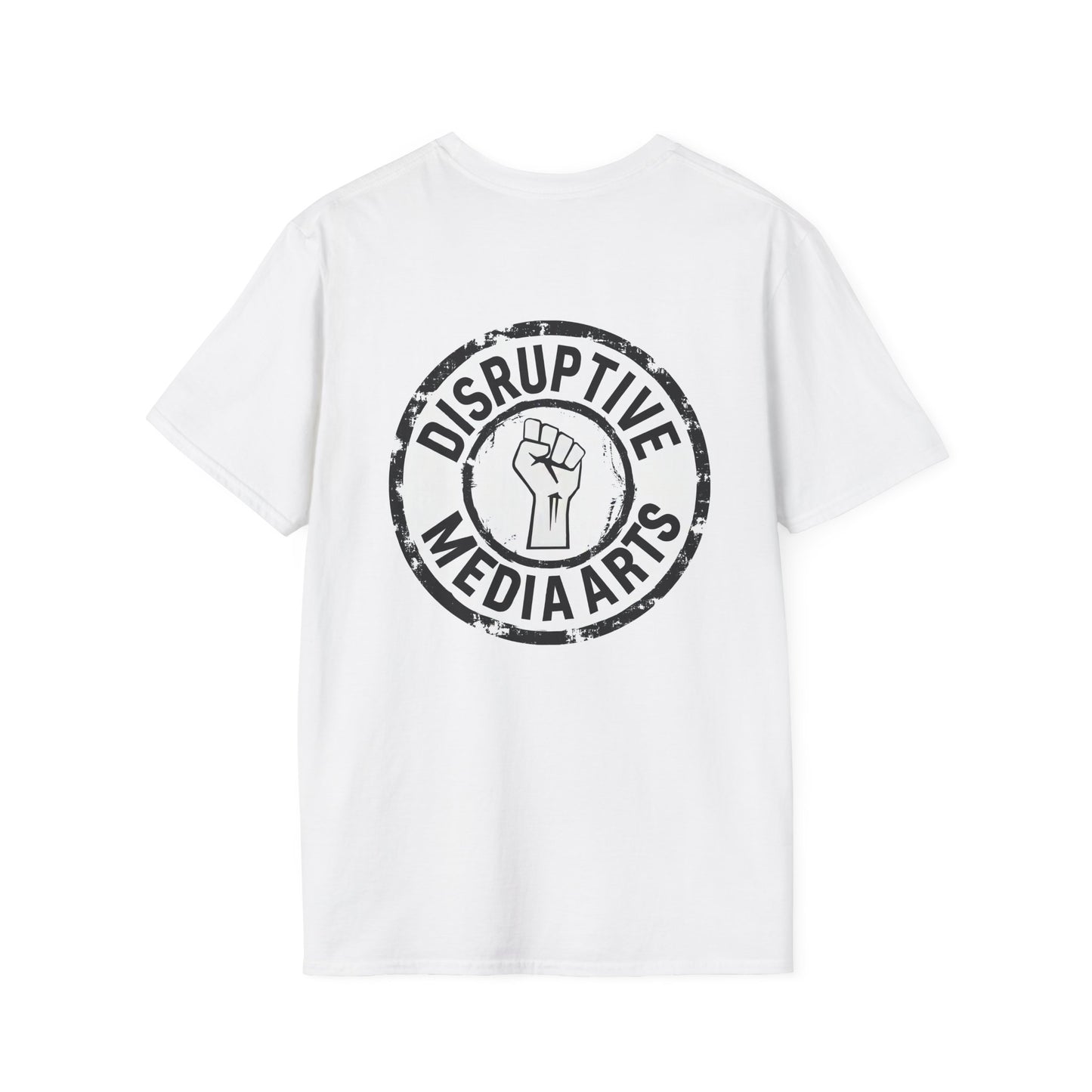 T-Shirt, Disruptive Media Arts™ Logo Tee – Signal Gear™ Core Uniform [Front + Back Print] Unisex Softstyle Graphic Tee, Streetwear, Casual Wear, Gift for Creatives, Cool Art Apparel