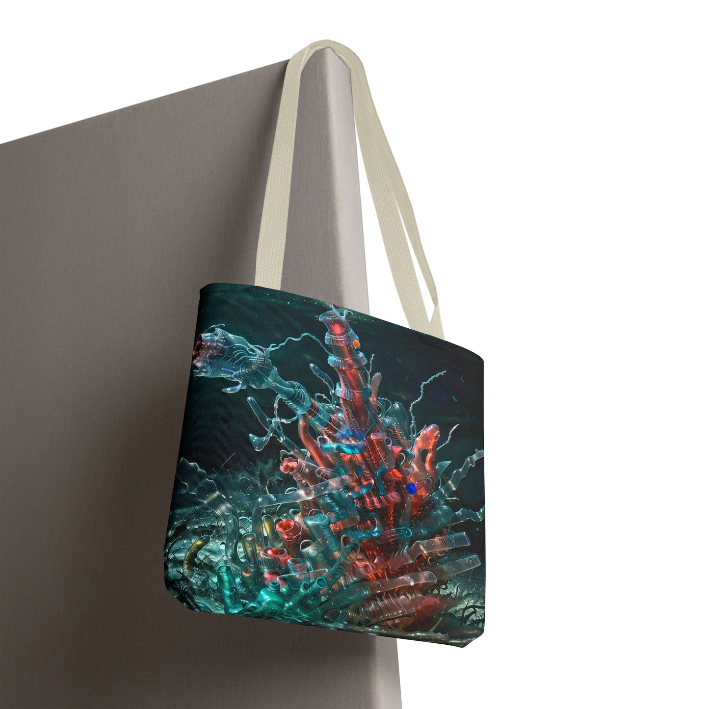 Vibrant Coral Reef Tote Bag, AOP, Beach Bag, Eco-Friendly, Gift for Ocean Lovers, Everyday Use, Art-Inspired
