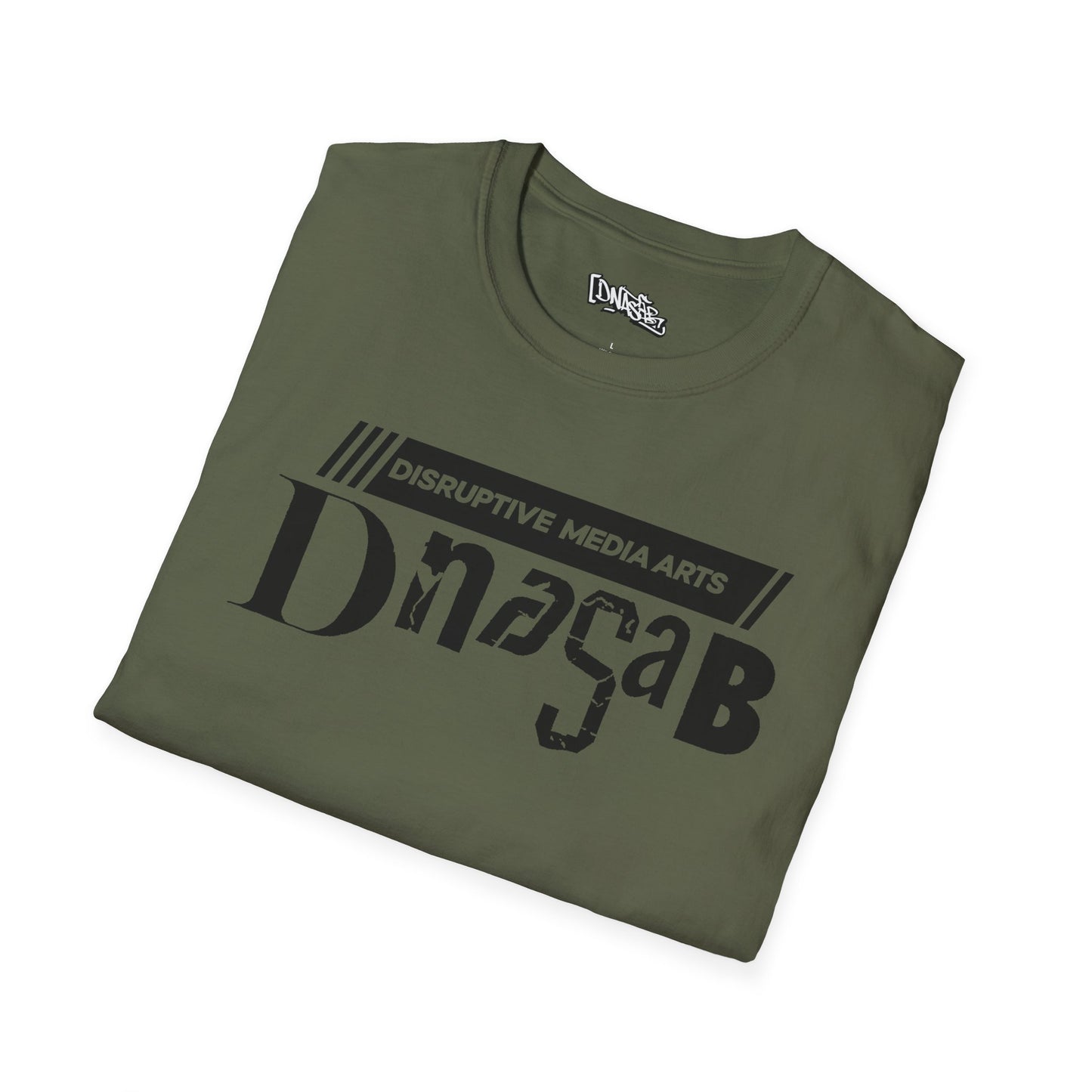 T-Shirt, Disruptive Media Arts™ Logo Tee – Signal Gear™ Core Uniform [Front + Back Print] Unisex Softstyle Graphic Tee, Streetwear, Casual Wear, Gift for Creatives, Cool Art Apparel