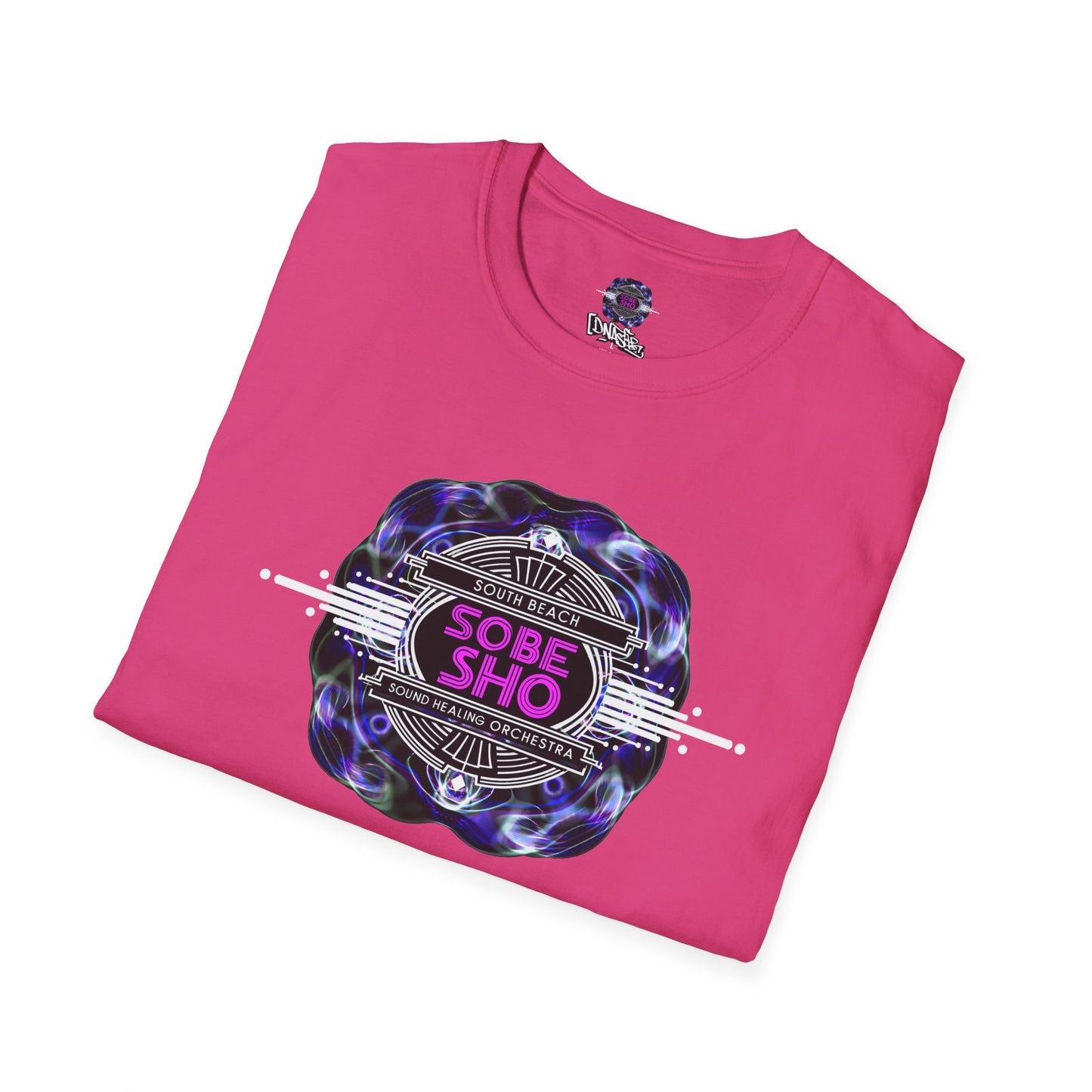 Retro Resonance Unisex Softstyle T-Shirt, Cosmic Vibe Graphic Tee for Soundhealing, Yoga, Mediation, Festivals, Music Lovers Tee