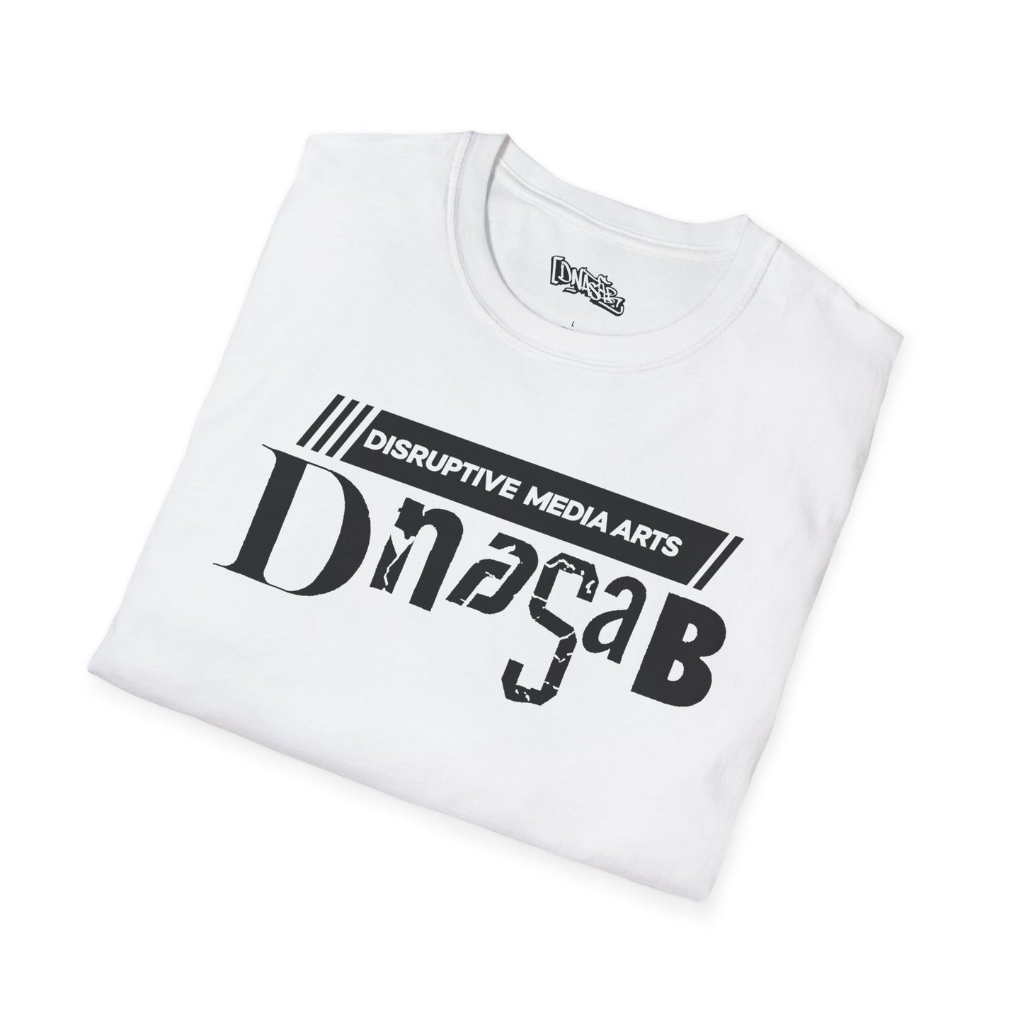 T-Shirt, Disruptive Media Arts™ Logo Tee – Signal Gear™ Core Uniform [Front + Back Print] Unisex Softstyle Graphic Tee, Streetwear, Casual Wear, Gift for Creatives, Cool Art Apparel