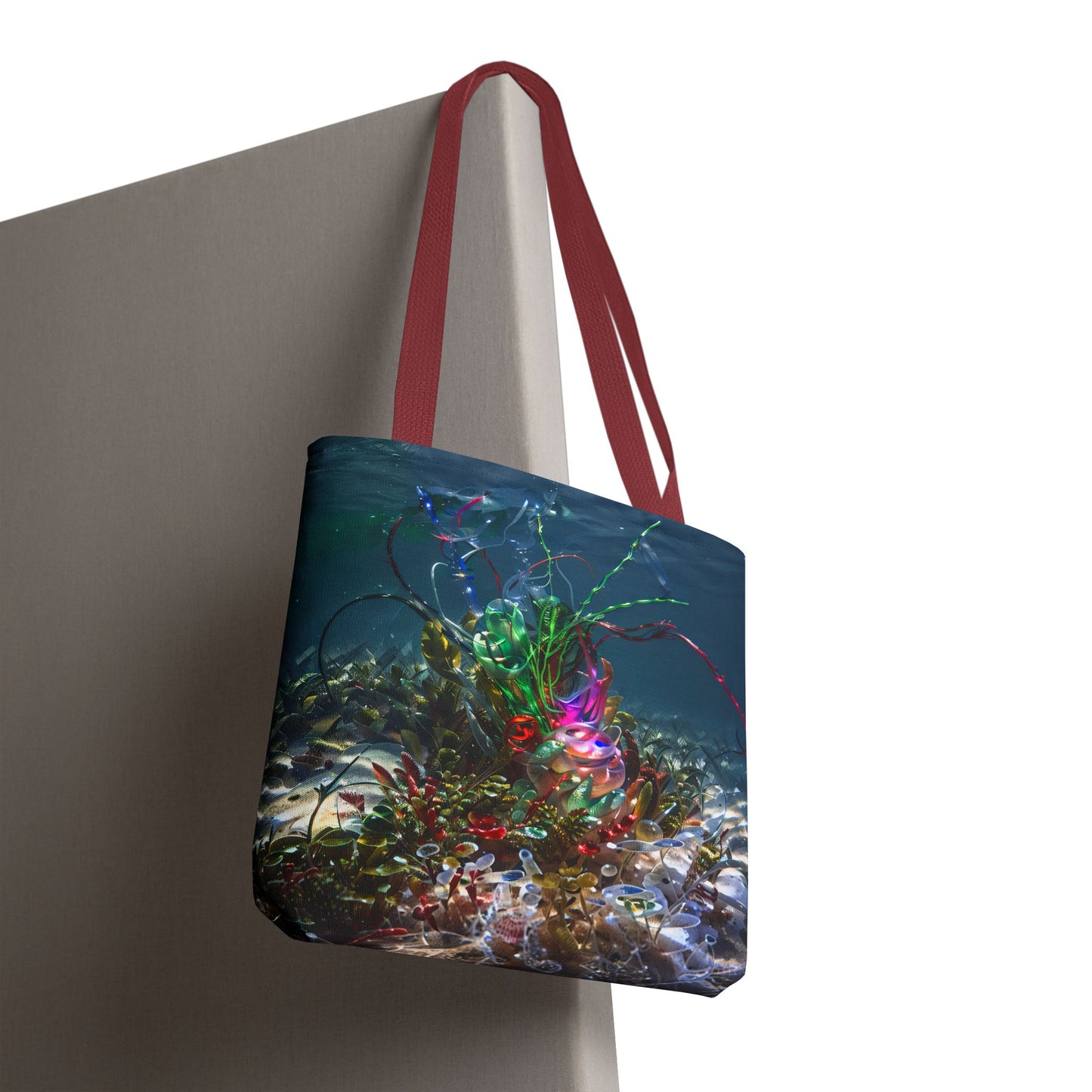 Vibrant Ocean-Inspired Tote Bag, Eco-Friendly Shopping Bag, Colorful Beach Tote, Art Tote, Perfect Gift for Ocean Lovers