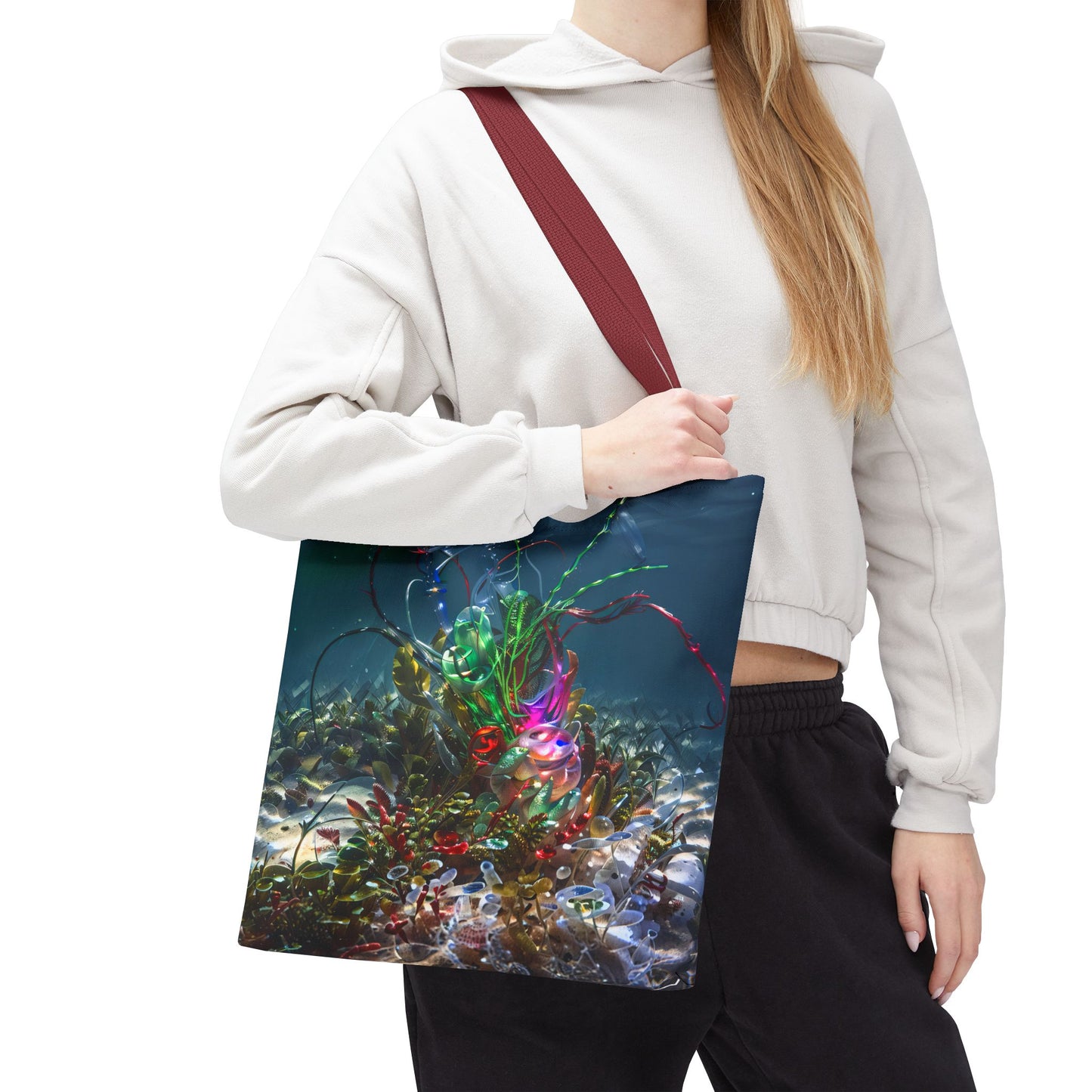 Vibrant Ocean-Inspired Tote Bag, Eco-Friendly Shopping Bag, Colorful Beach Tote, Art Tote, Perfect Gift for Ocean Lovers