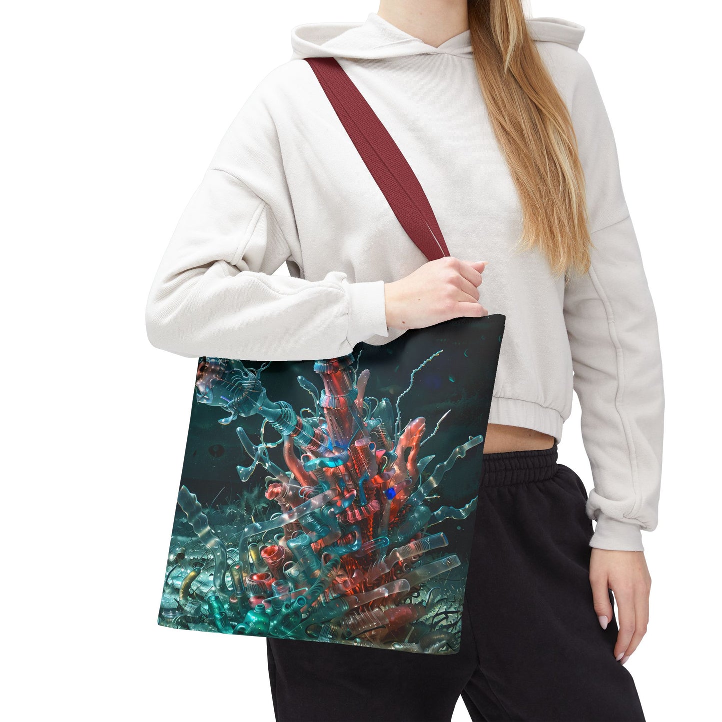 Vibrant Coral Reef Tote Bag, AOP, Beach Bag, Eco-Friendly, Gift for Ocean Lovers, Everyday Use, Art-Inspired