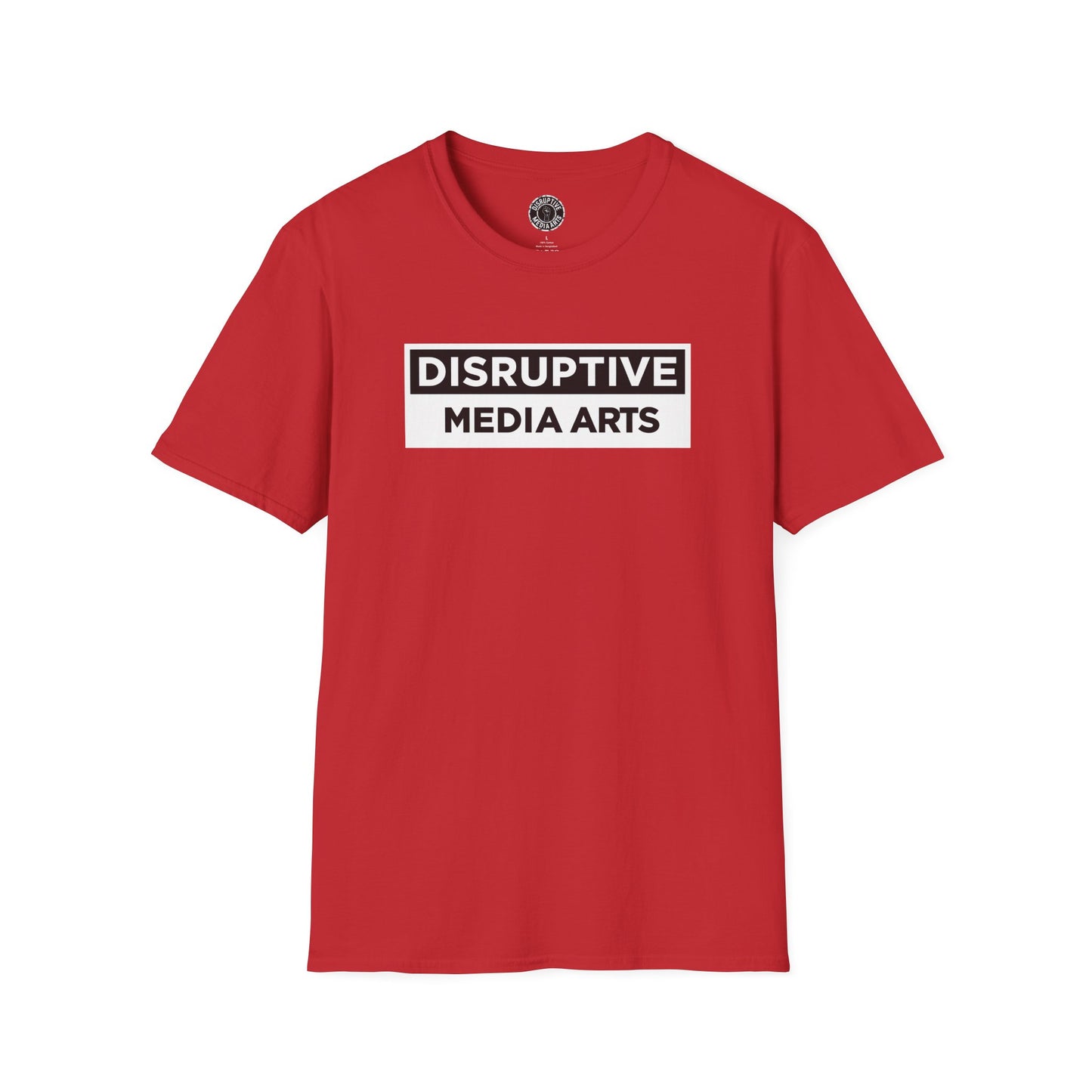 T-Shirt "Hands Off The Arts" Disruptive Media Arts™ Logo Tee – Signal Gear™ Core Uniform [Front + Back Print] Softstyle, Unisex Tee
