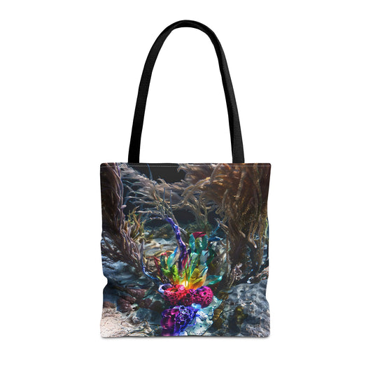 Vibrant Ocean Life Tote Bag,"Faux Ecologies +Ocean Artivism" Reusable Grocery Bag, Beach Tote, Eco-Friendly Bag, Summer Vibes, Gift for Ocean Lovers