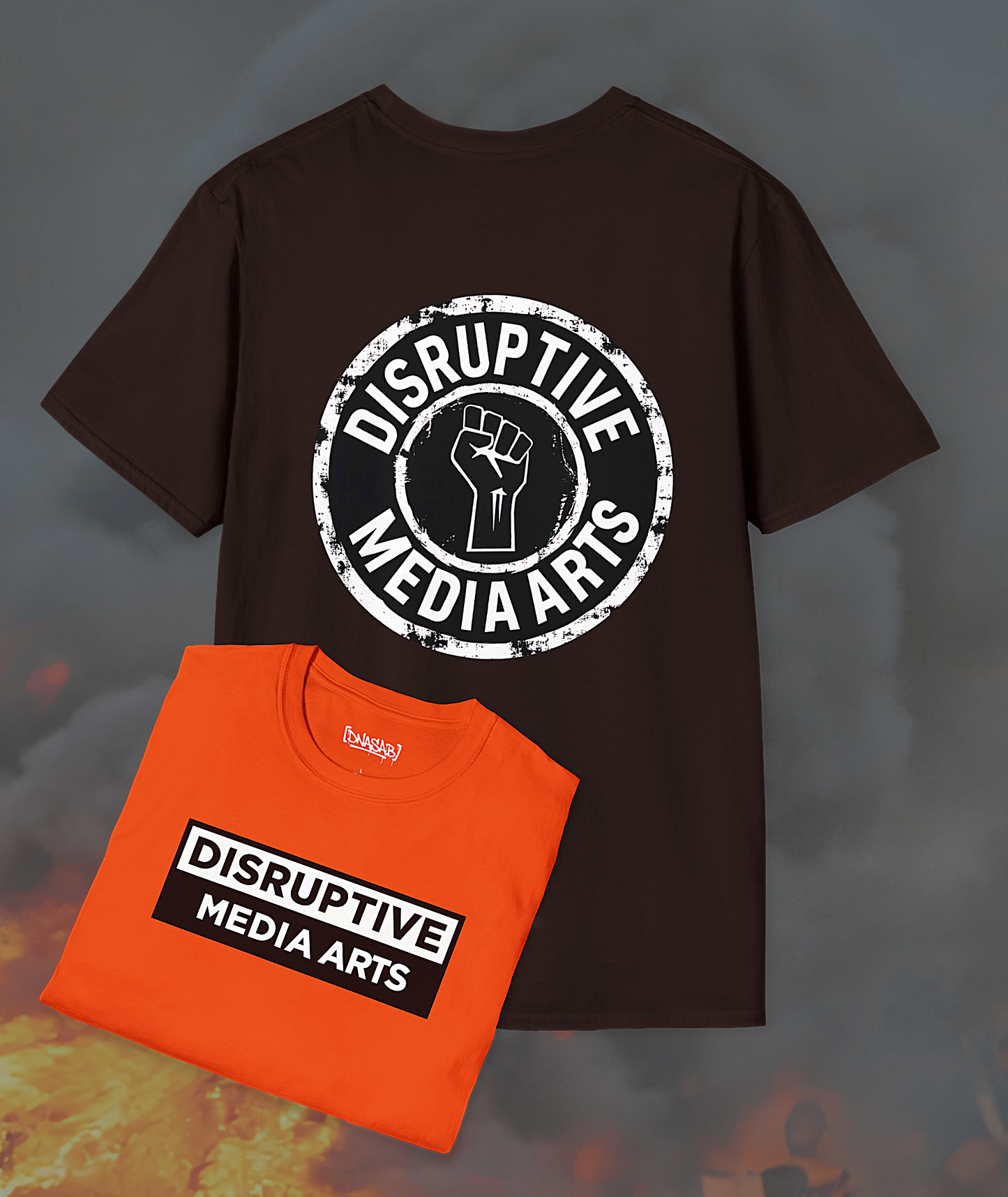 T-Shirt "Disruptive Media Arts" Logo Tee – Signal Gear Core Uniform [Front + Back Print]_Unisex Softstyle