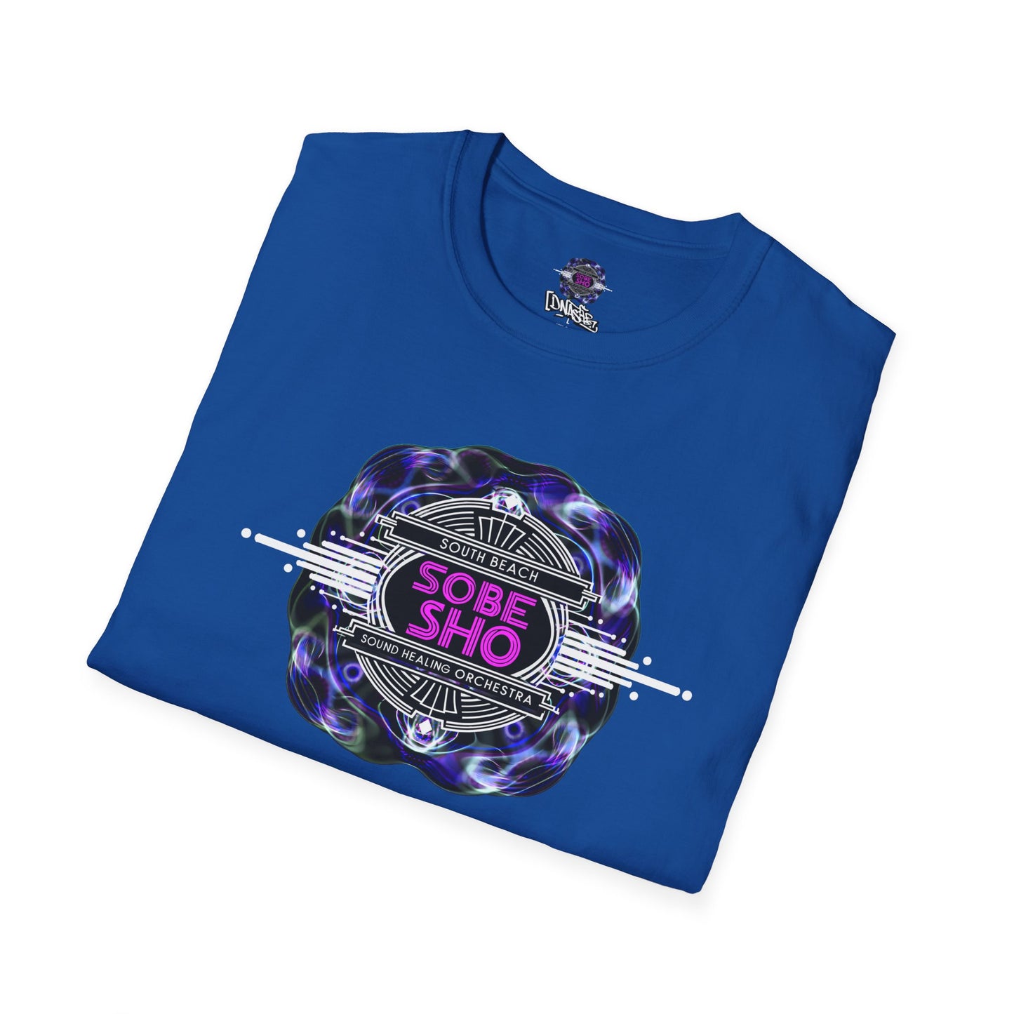 Retro Resonance Unisex Softstyle T-Shirt, Cosmic Vibe Graphic Tee for Soundhealing, Yoga, Mediation, Festivals, Music Lovers Tee