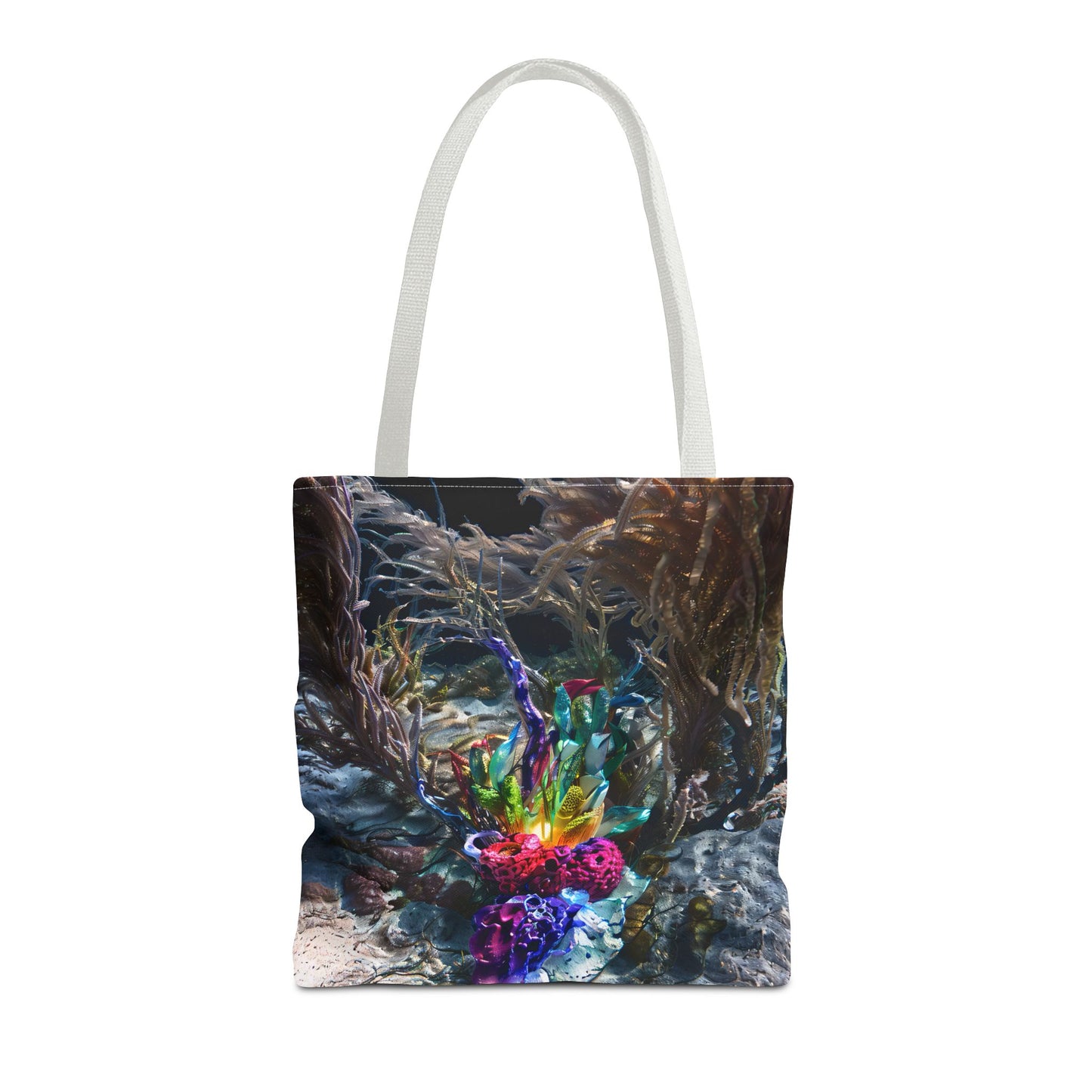 Vibrant Ocean Life Tote Bag,"Faux Ecologies +Ocean Artivism" Reusable Grocery Bag, Beach Tote, Eco-Friendly Bag, Summer Vibes, Gift for Ocean Lovers