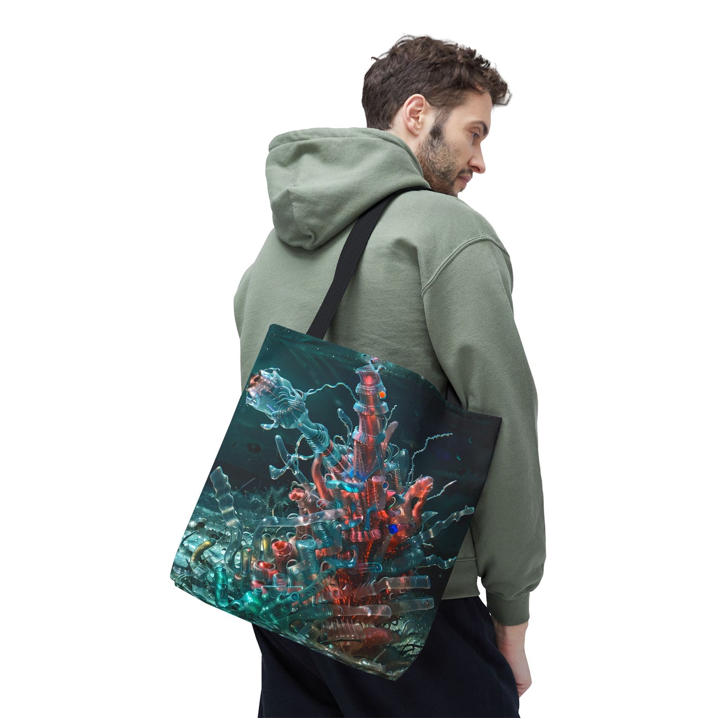 Vibrant Coral Reef Tote Bag, AOP, Beach Bag, Eco-Friendly, Gift for Ocean Lovers, Everyday Use, Art-Inspired