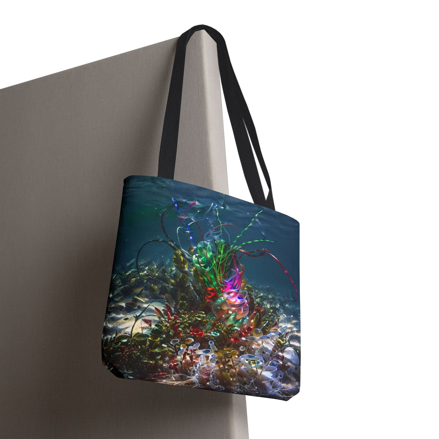 Vibrant Ocean-Inspired Tote Bag, Eco-Friendly Shopping Bag, Colorful Beach Tote, Art Tote, Perfect Gift for Ocean Lovers